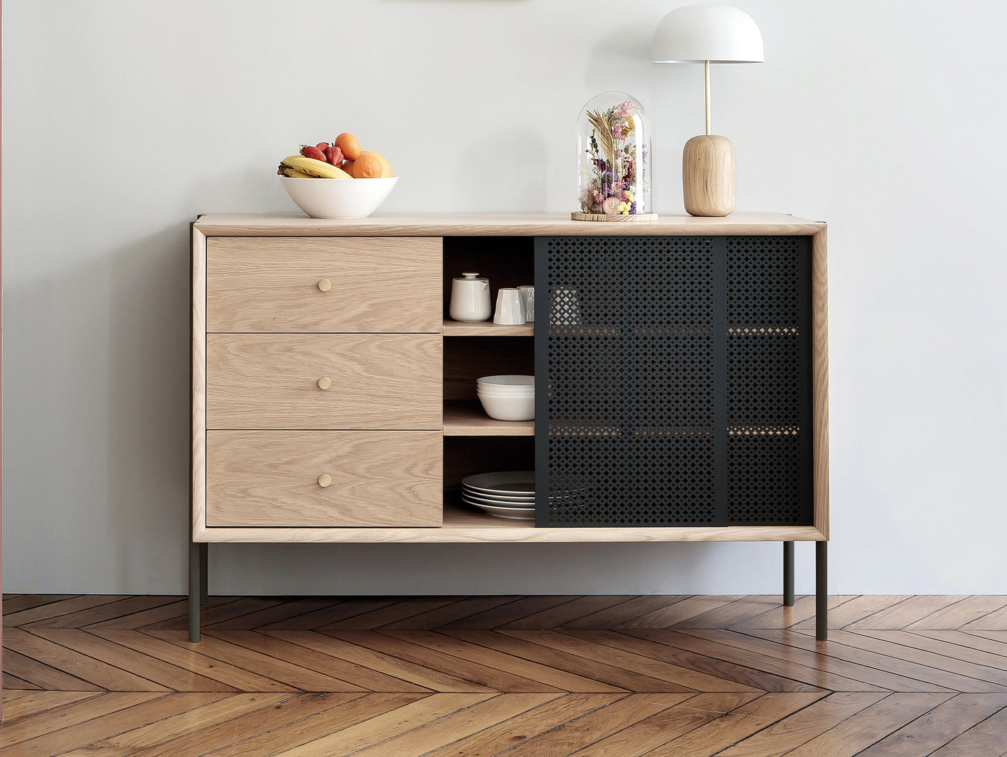 Gabin High Sideboard by Hartô - Oak / Slate Grey