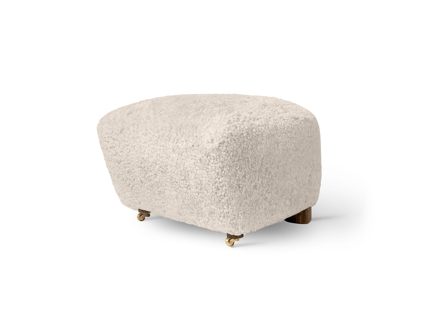 The Tired Man Ottoman by Audo Copenhagen - Dark Stained Oak Base / Sheepskin Moonlight