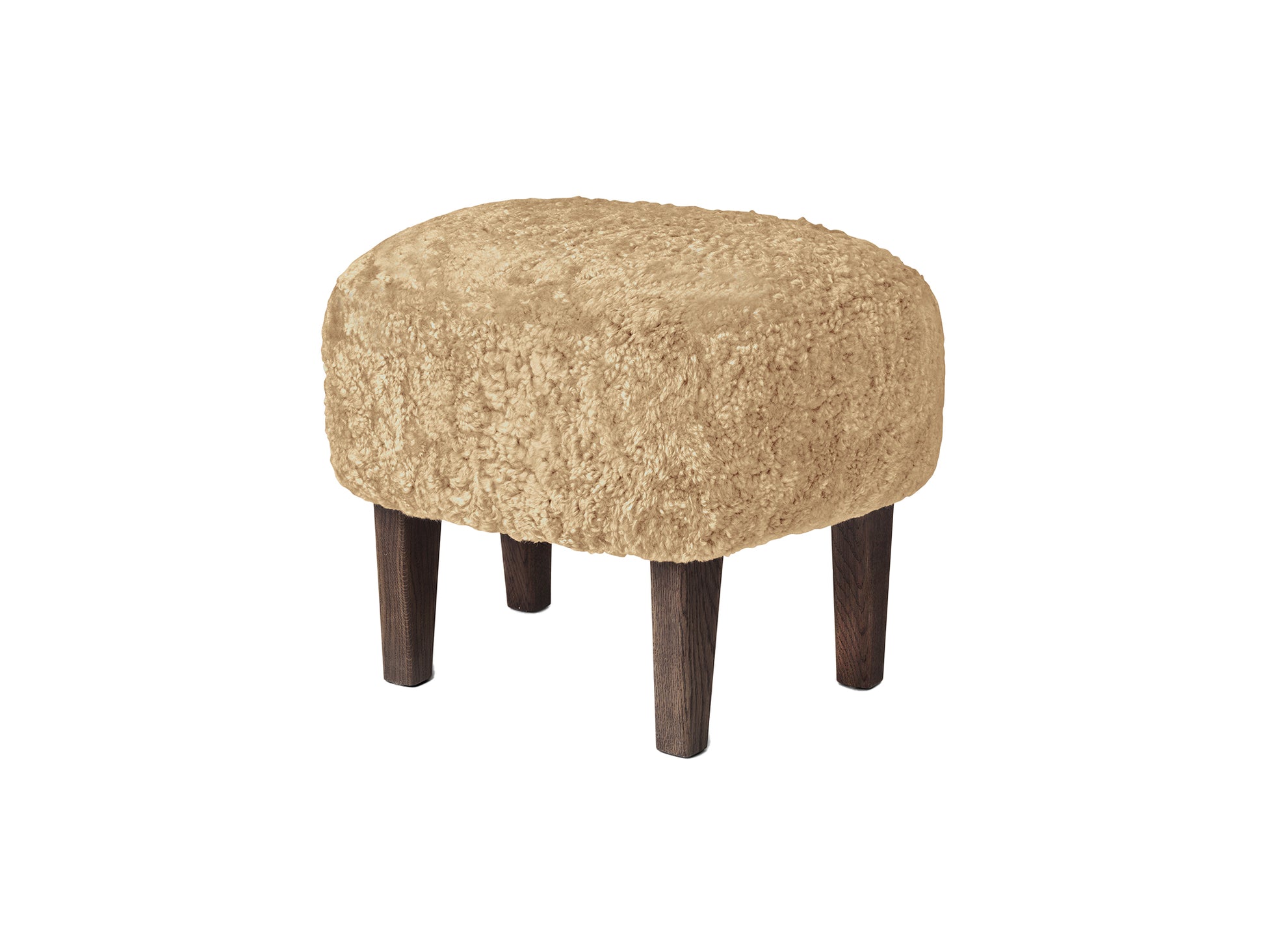 Ingeborg Ottoman by Audo Copenhagen - Dark Stained Oak / Sheepskin Honey Ingeborg