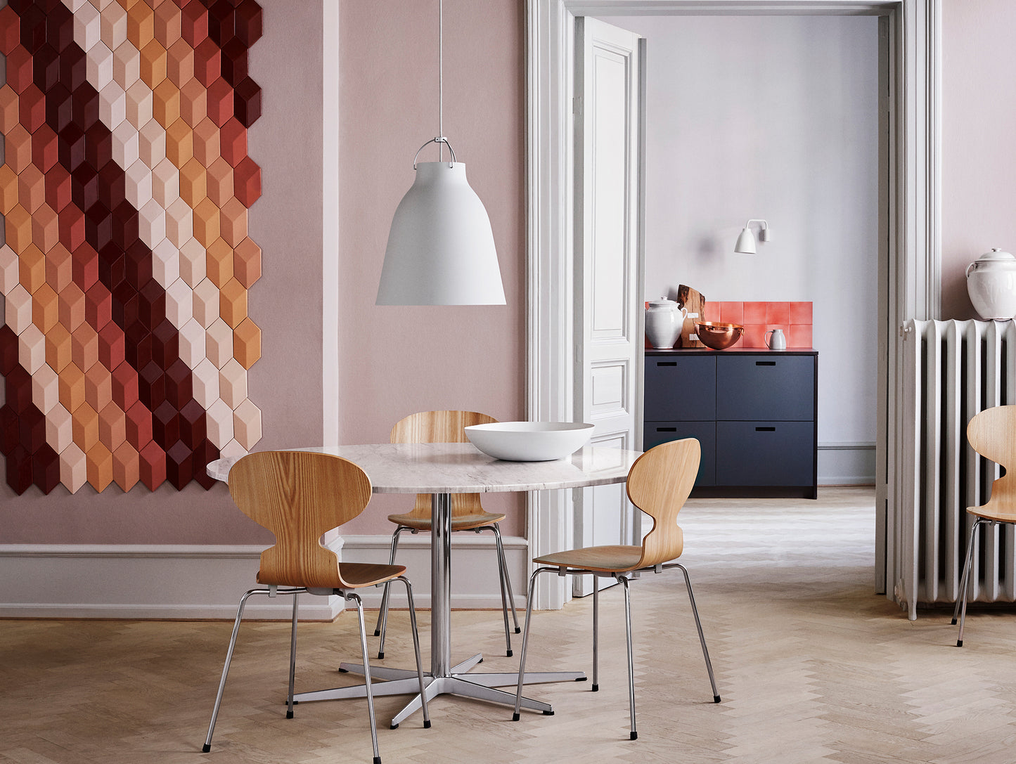 Caravaggio Pendant Light by Fritz Hansen - P3 / Matt Warm Silk Aluminium