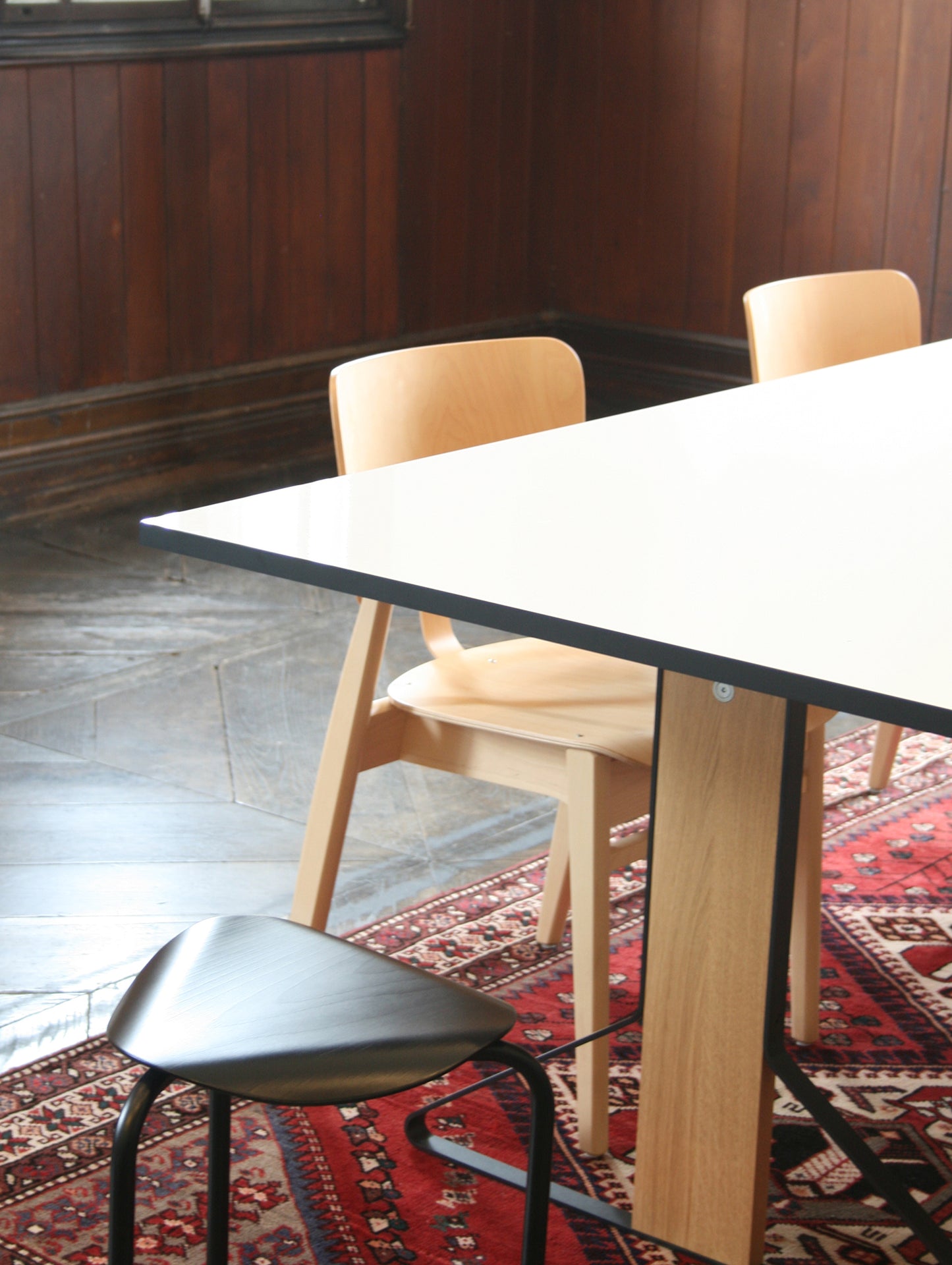Kaari Table Rectangular by Artek - White Gloss HPL Tabletop / Natural Oak Base
