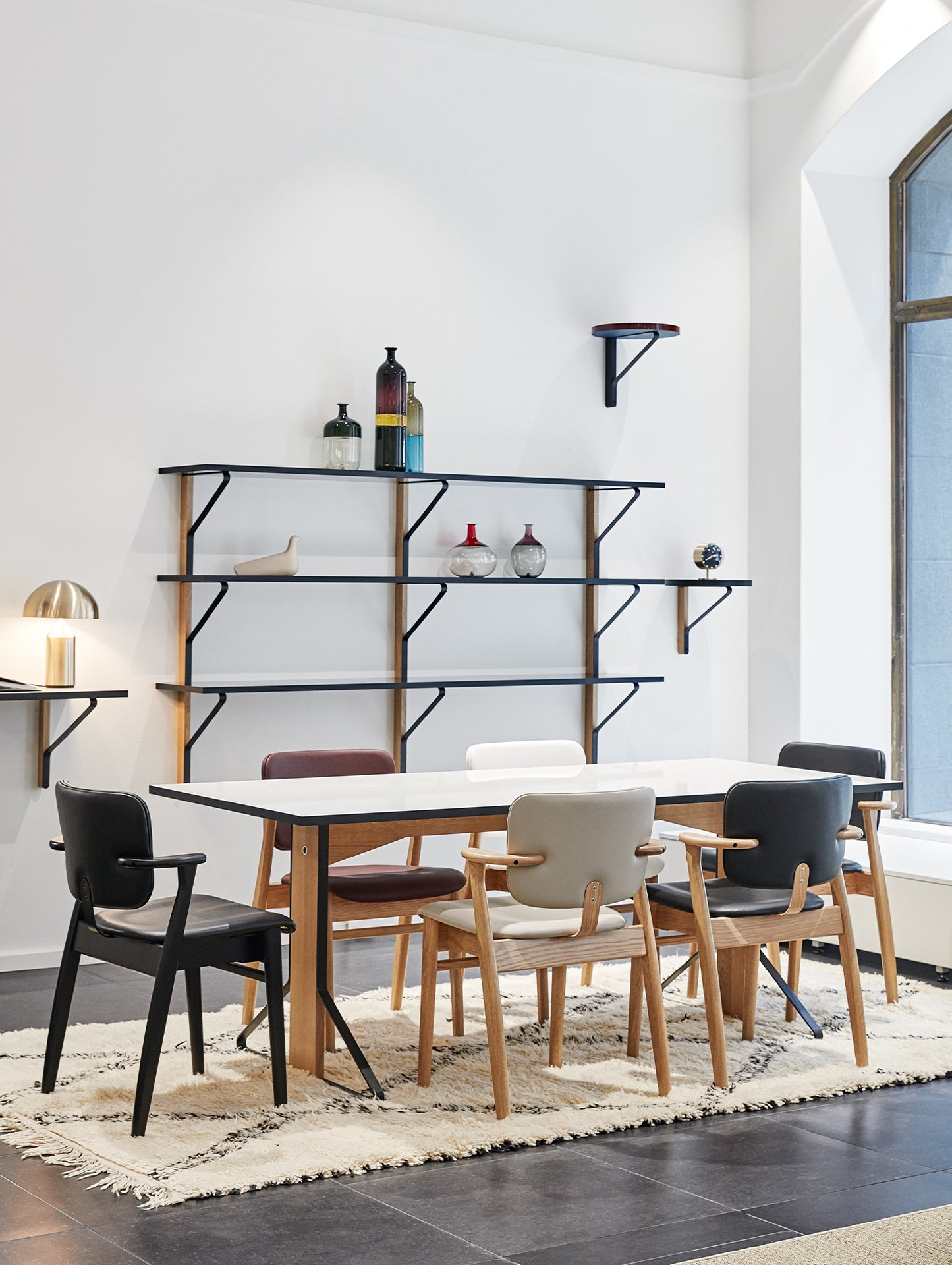 Kaari Table Rectangular by Artek - White Gloss HPL Tabletop / Natural Oak Base