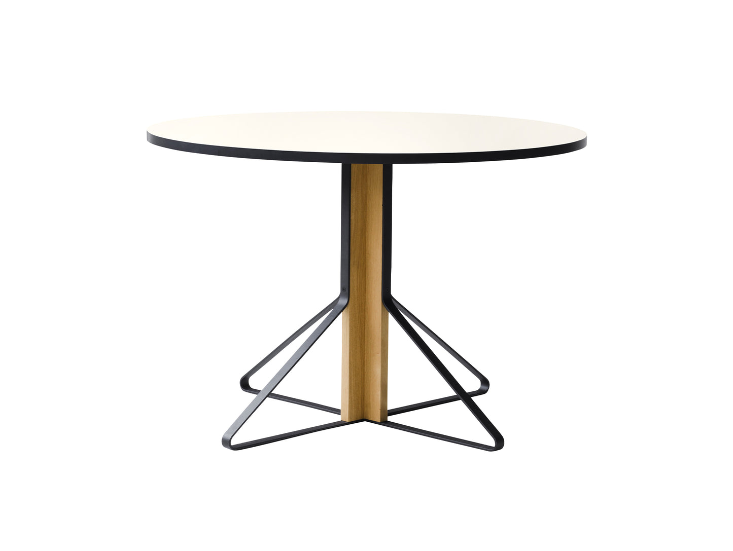 Kaari Table Round by Artek - Tabletop Diameter: 110 cm (REB 004) / White Gloss HPL Tabletop / Natural Oak Base