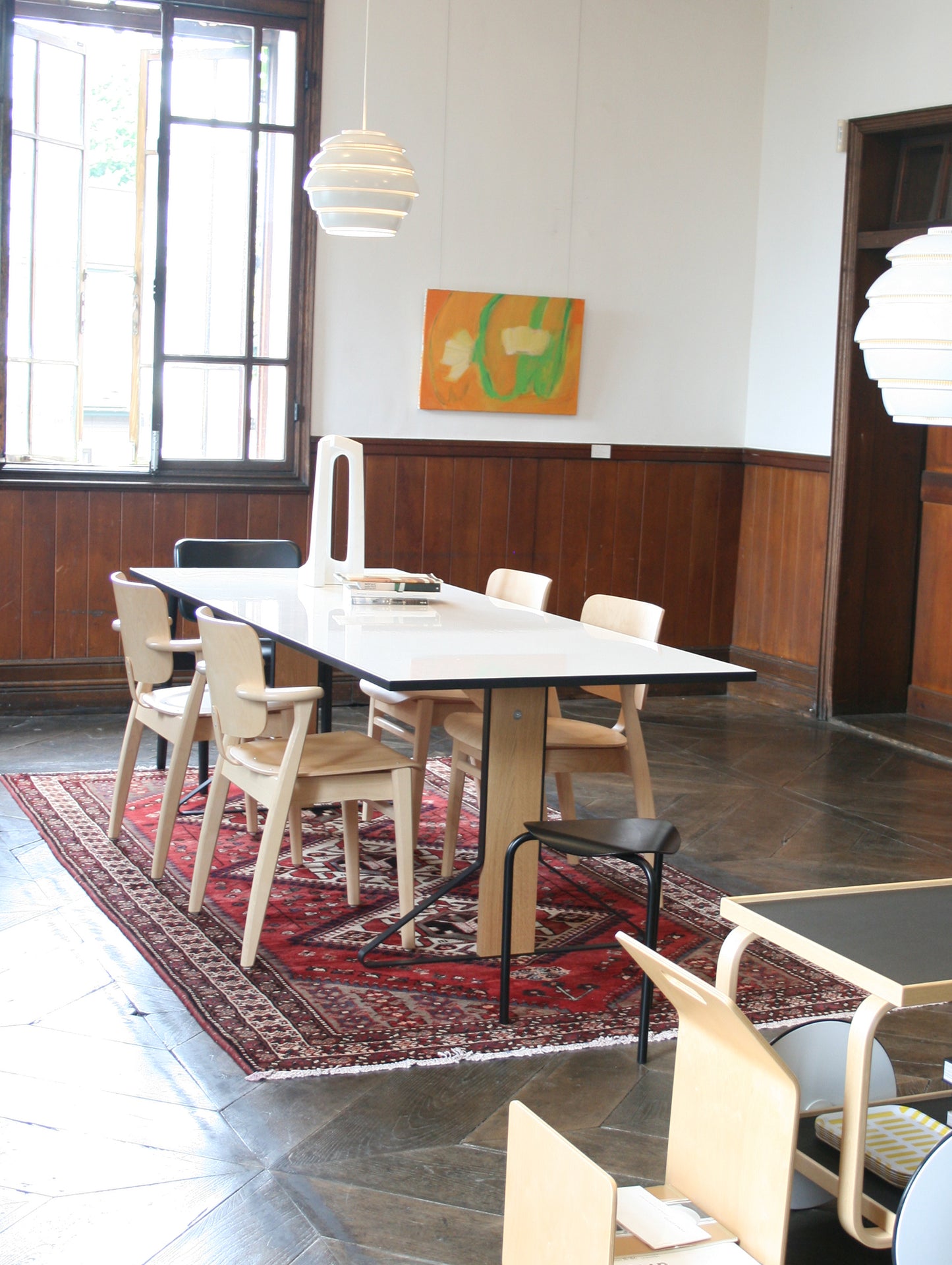 Kaari Table Rectangular by Artek - White Gloss HPL Tabletop / Natural Oak Base