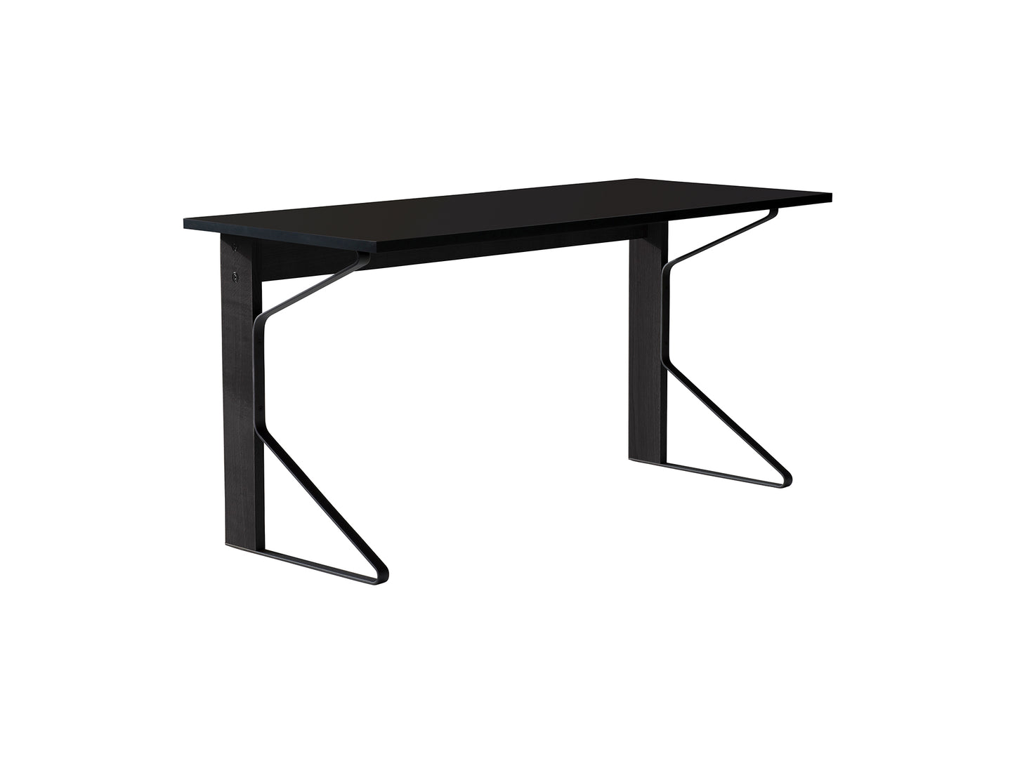 Kaari Desk by Artek - Black Gloss HPL Tabletop / Black Lacquered Oak Base