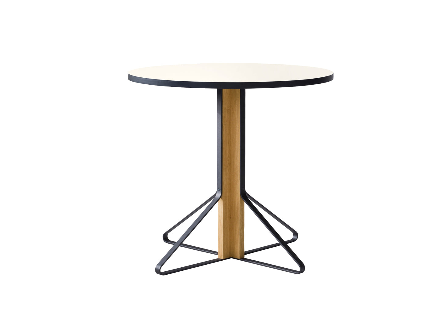 Kaari Table Round by Artek - Tabletop Diameter: 80 cm (REB 003) / White Gloss HPL Tabletop / Natural Oak Base