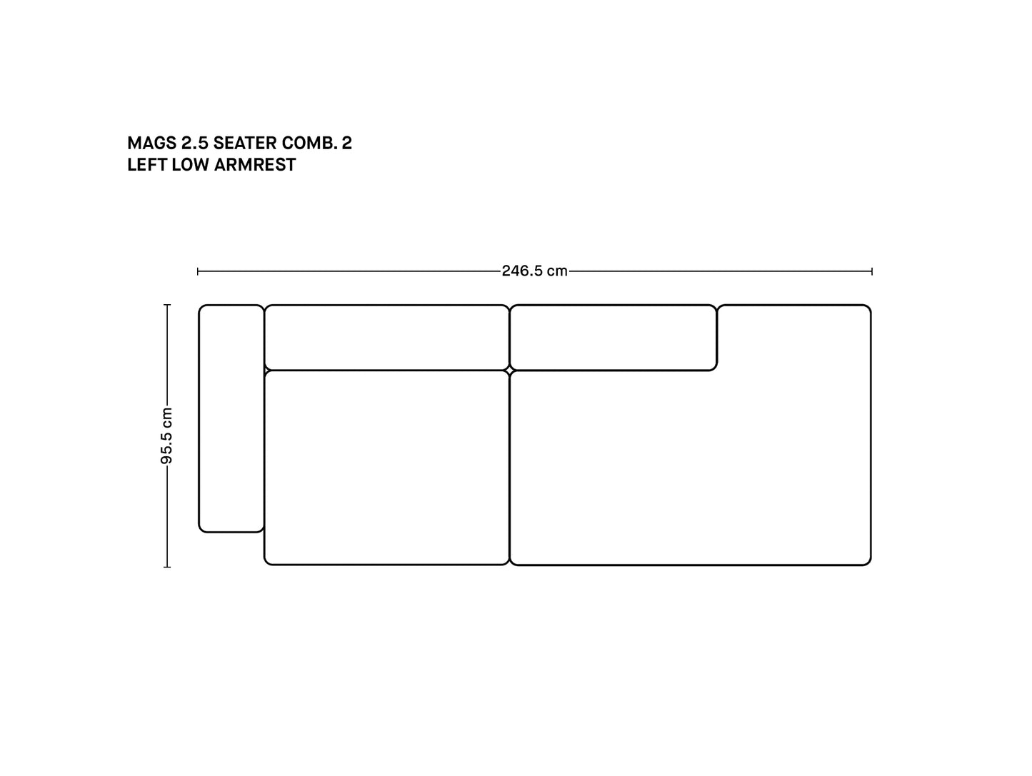 Mags 2.5 Seater Sofa (Low Armrest)