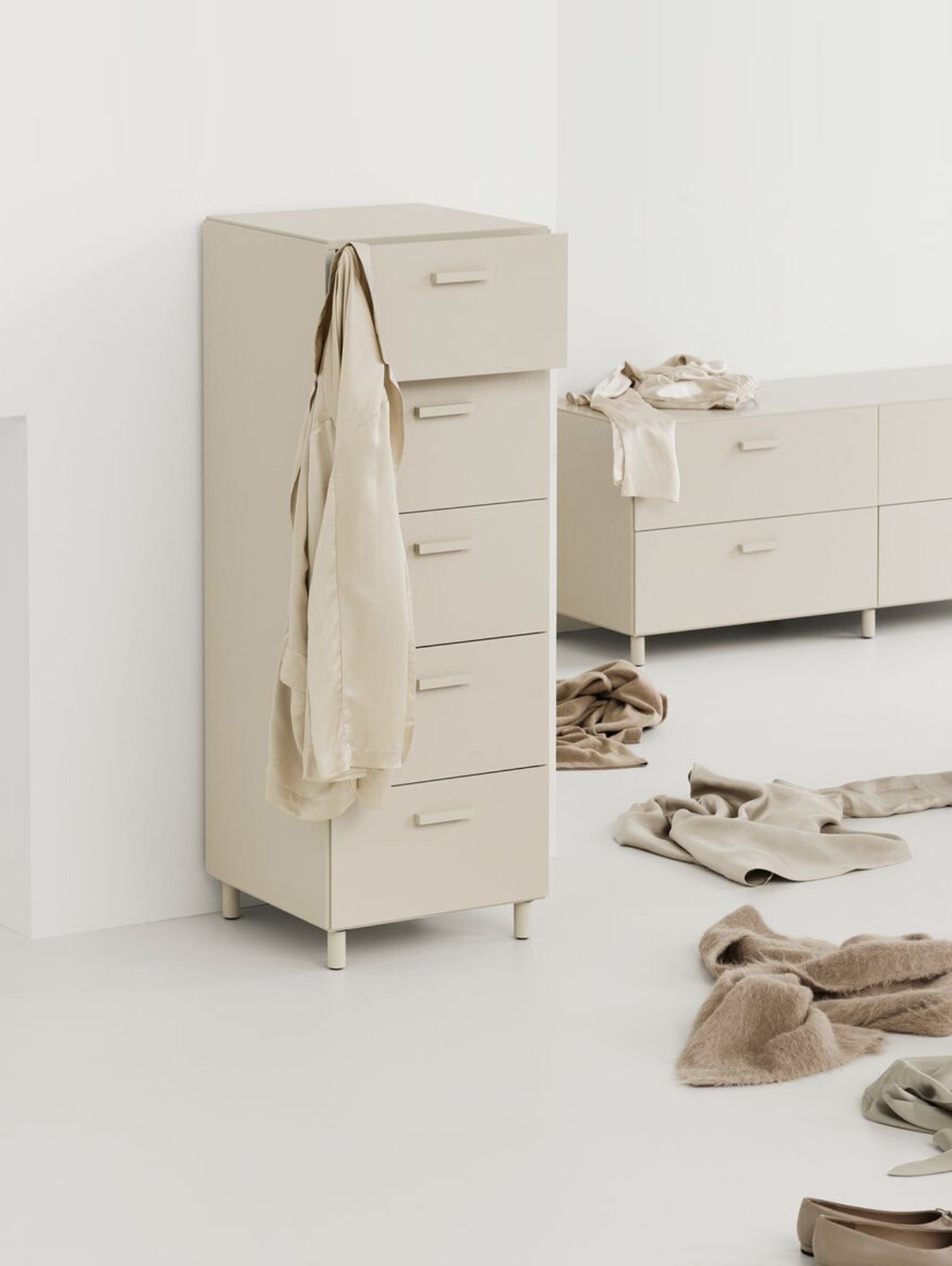 Relief Drawers with Legs - Tall by String - Beige