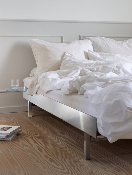 Bed 90 - 180 cm Stainless Steel (Low) by Moebe