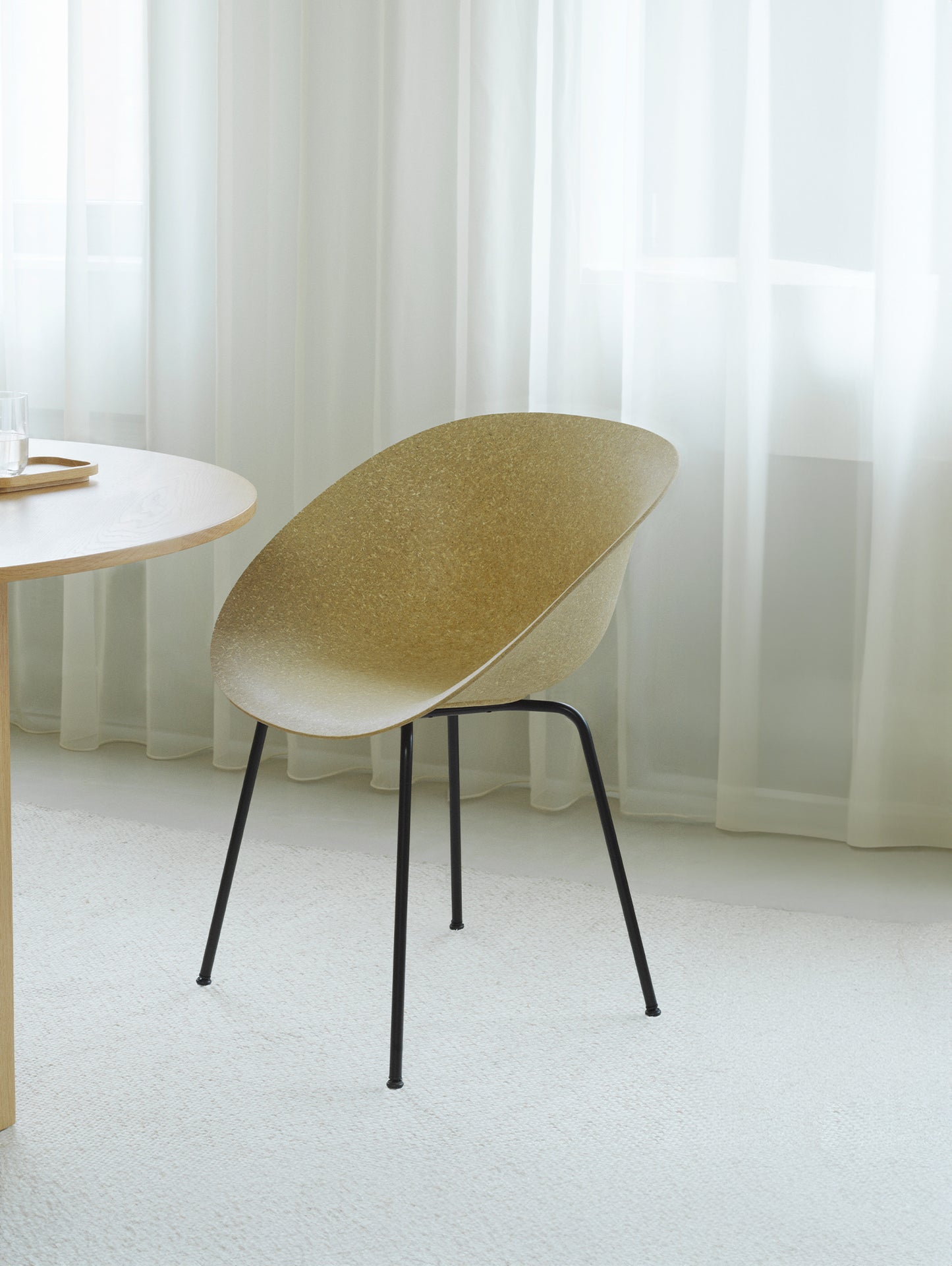 Mat Armchair - Steel by Normann Copenhagen - Black Base / Hemp