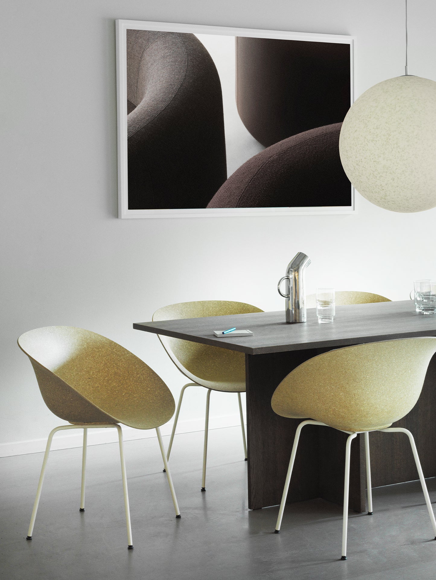 Mat Armchair - Steel by Normann Copenhagen - Cream Base / Hemp