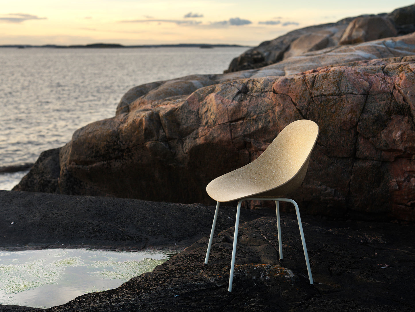Mat Chair - Steel by Normann Copenhagen / Cream Steel Base / Hemp