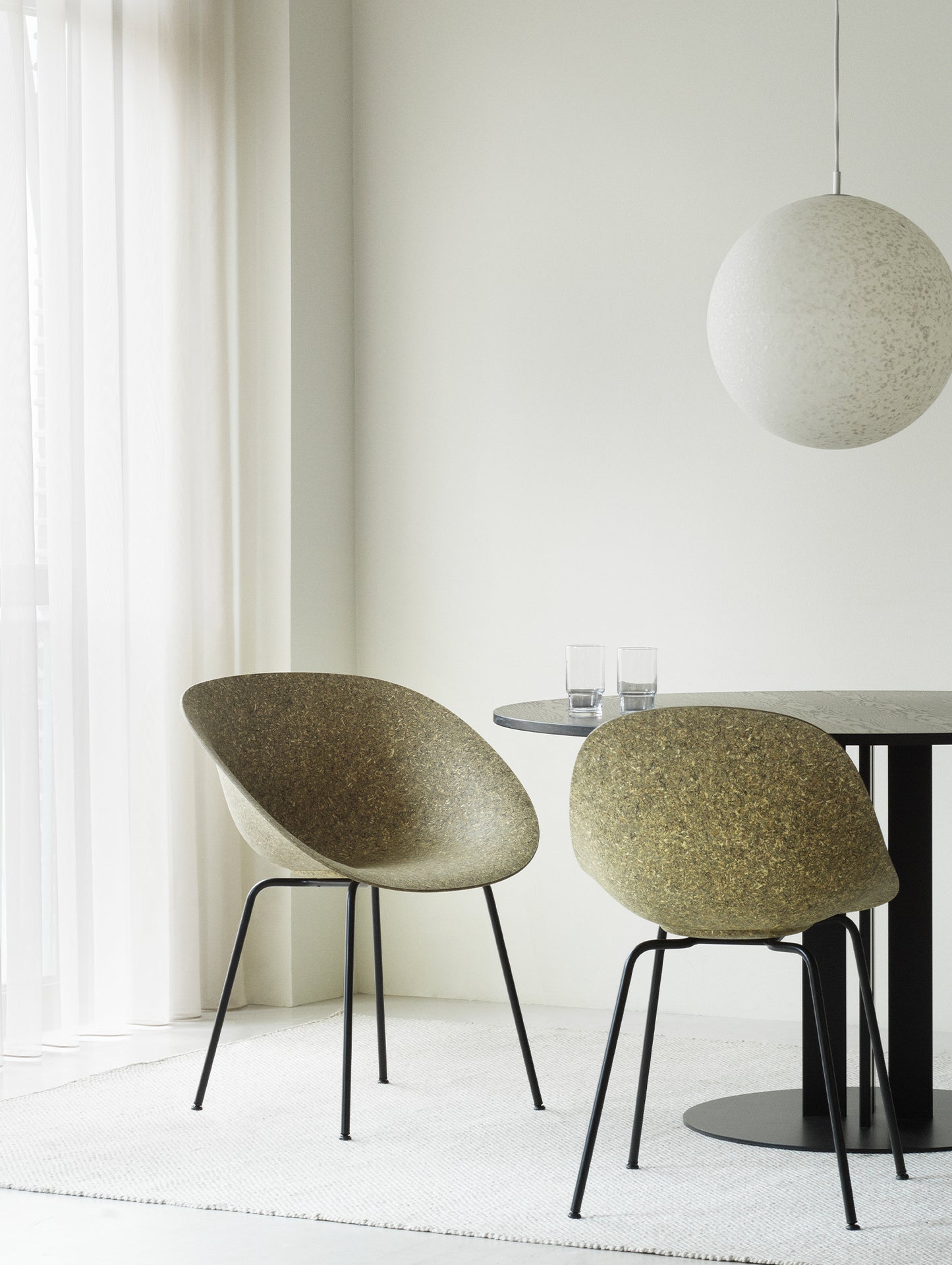 Mat Armchair - Steel by Normann Copenhagen - Black Base / Seaweed
