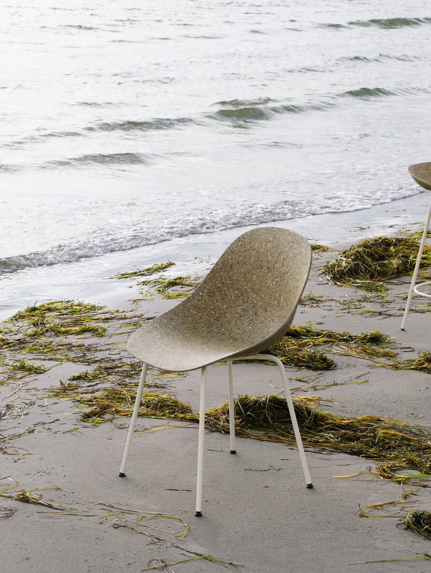 Mat Chair - Steel by Normann Copenhagen / Cream Steel Base / Seaweed