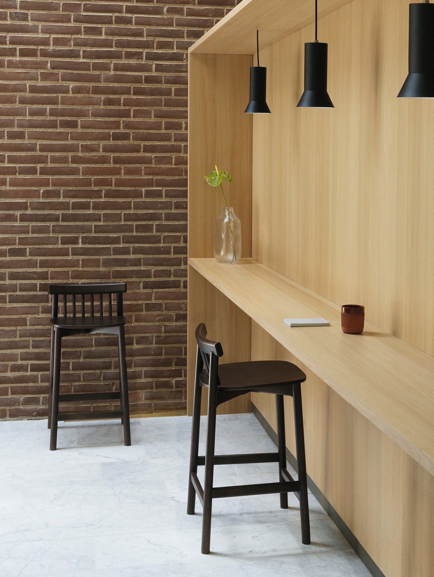 Pind Bar Stool by Normann Copenhagen - SH 65 cm / Brown Stained Ash