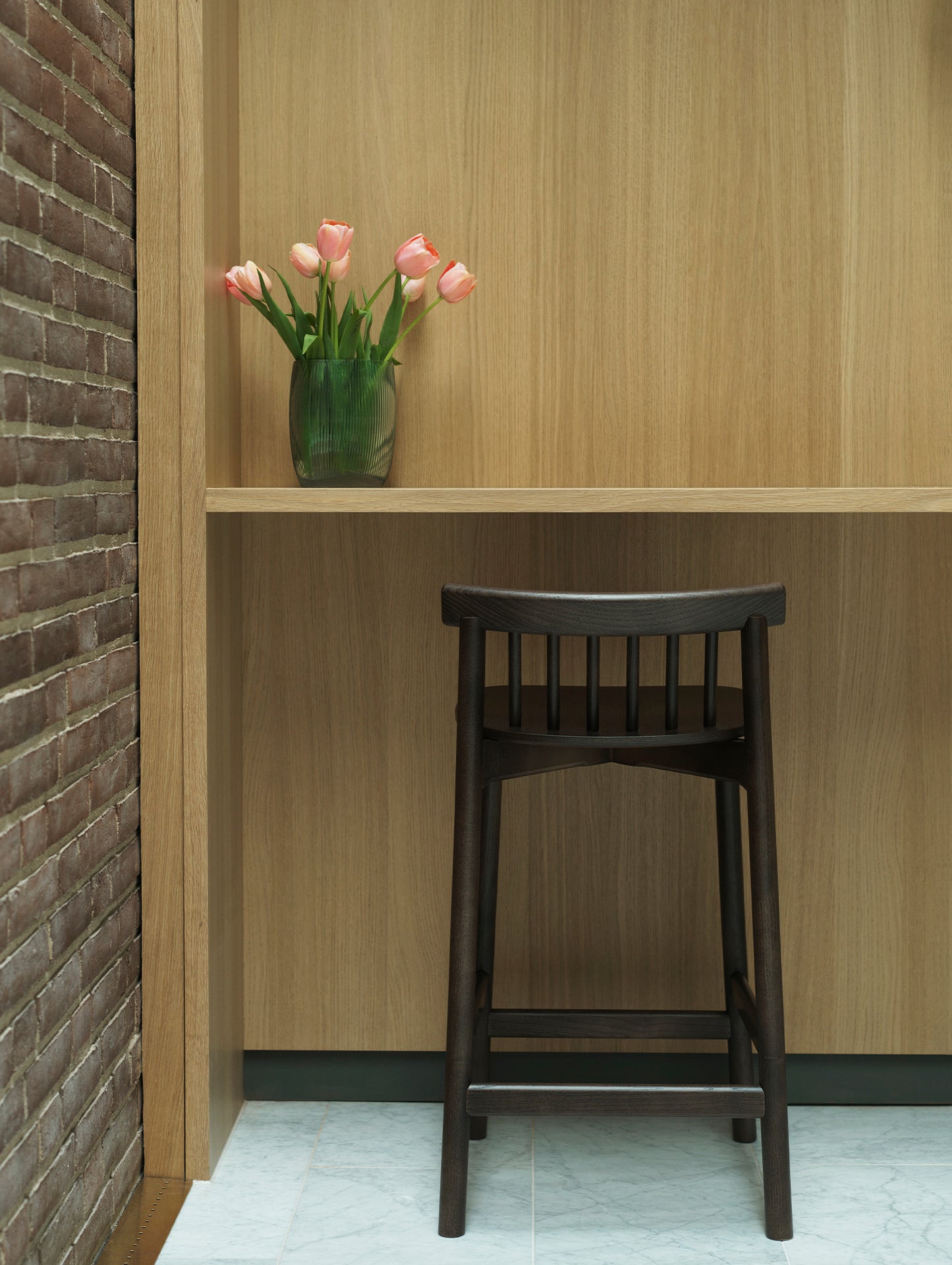 Pind Bar Stool by Normann Copenhagen - SH 65 cm / Brown Stained Ash