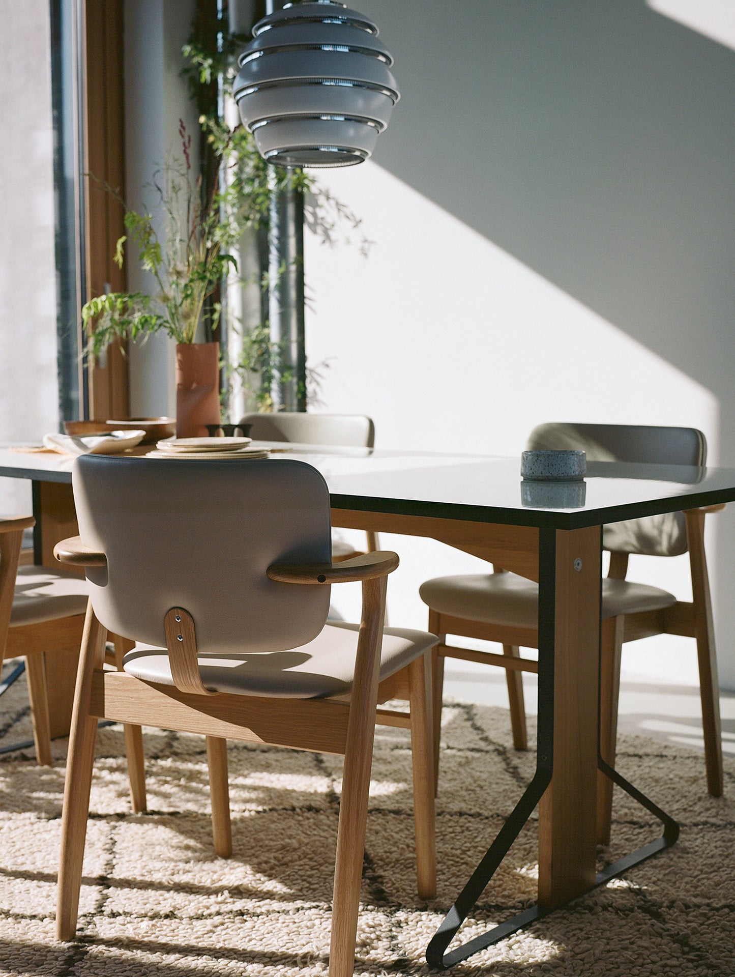 Kaari Table Rectangular by Artek - White Gloss HPL Tabletop / Natural Oak Base