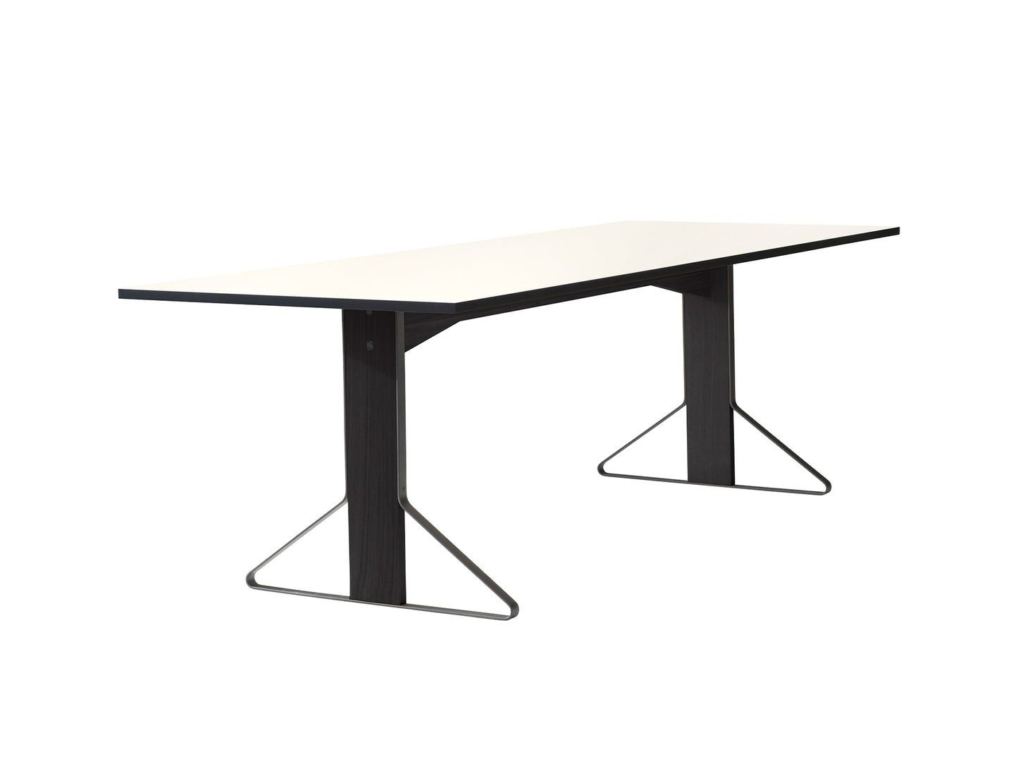 Kaari Table Rectangular by Artek - 240 x 90 cm (REB 002) / White Gloss HPL Tabletop / Black Lacquered Oak Base