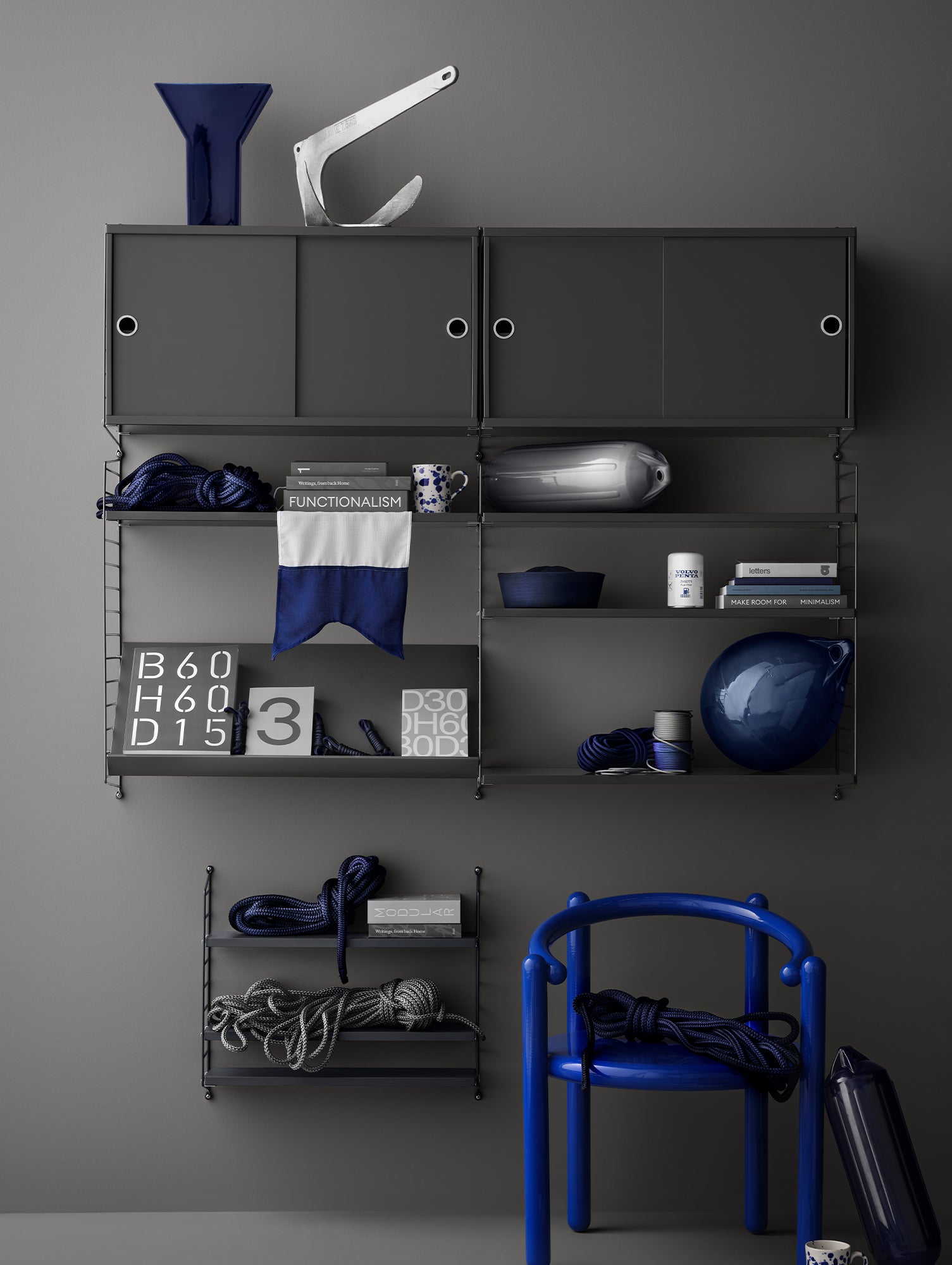 String System Shelves by String - Dark Grey
