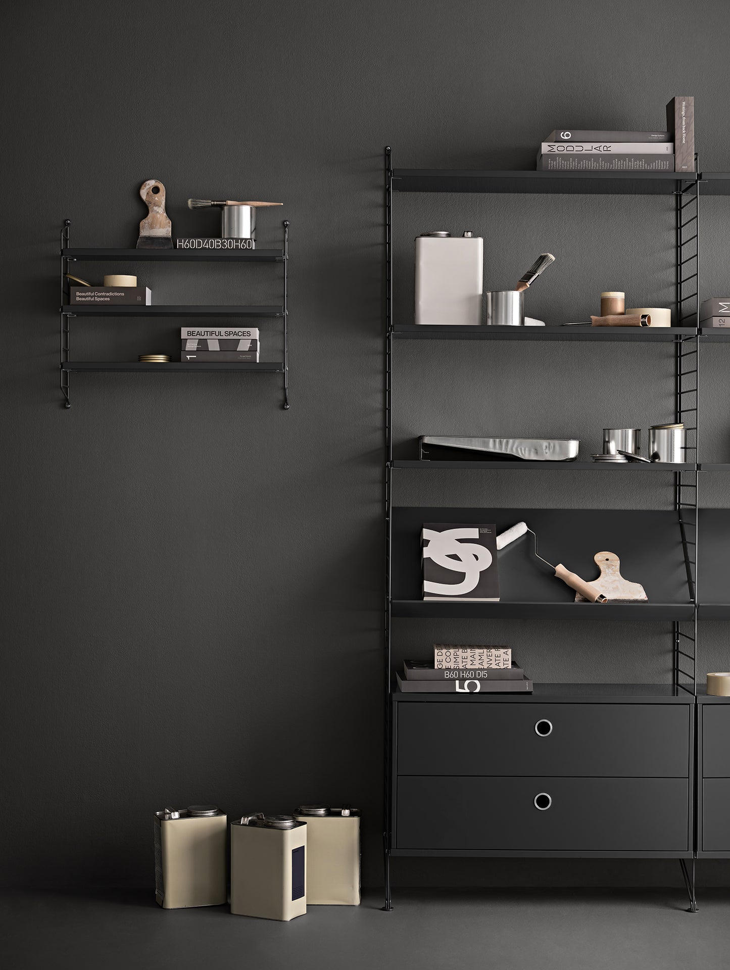 String System Floor Panels by String - Dark Grey