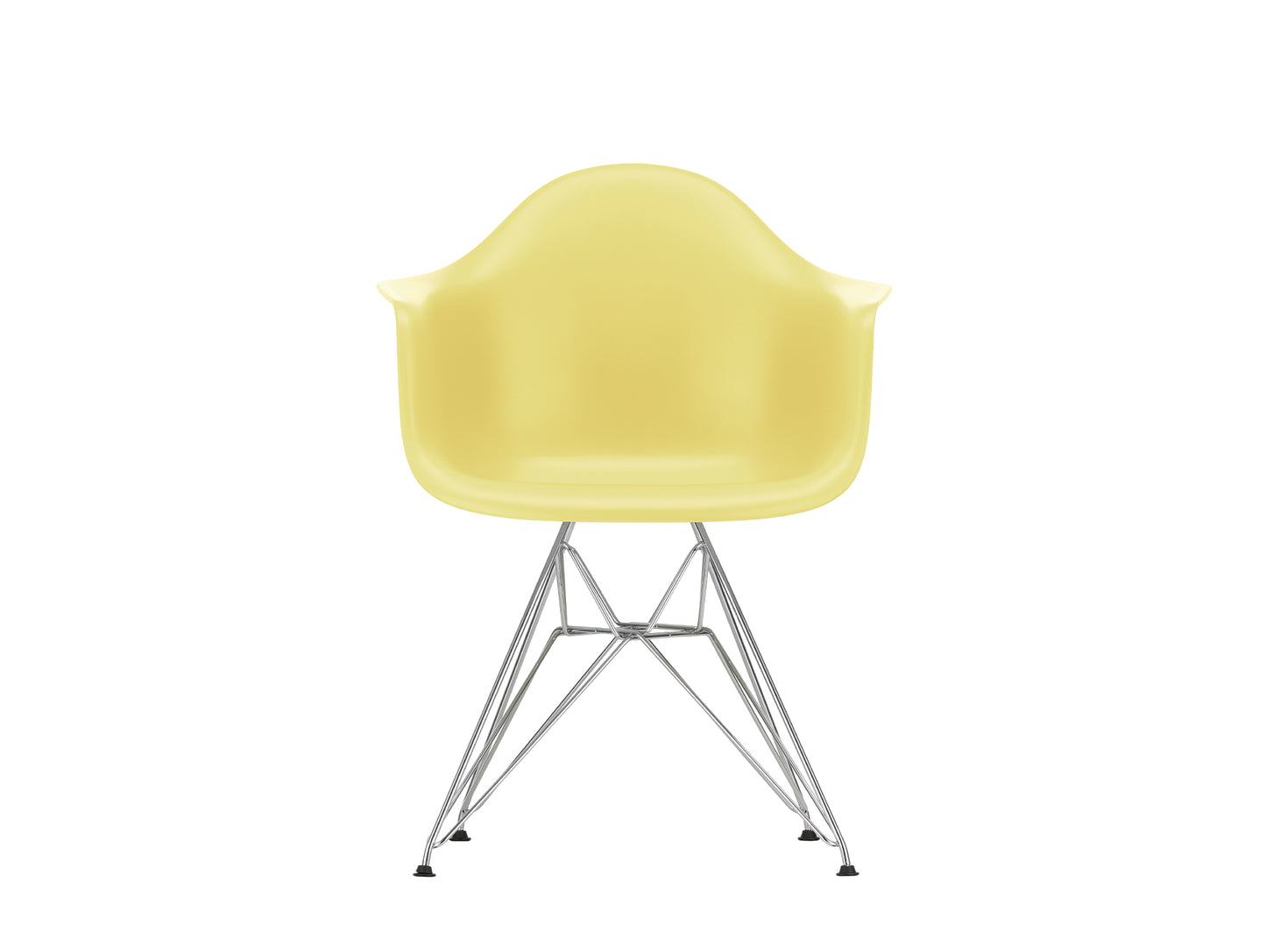 Eames DAR Plastic Armchair RE by Vitra - 92 Citron Shell / Chrome Base