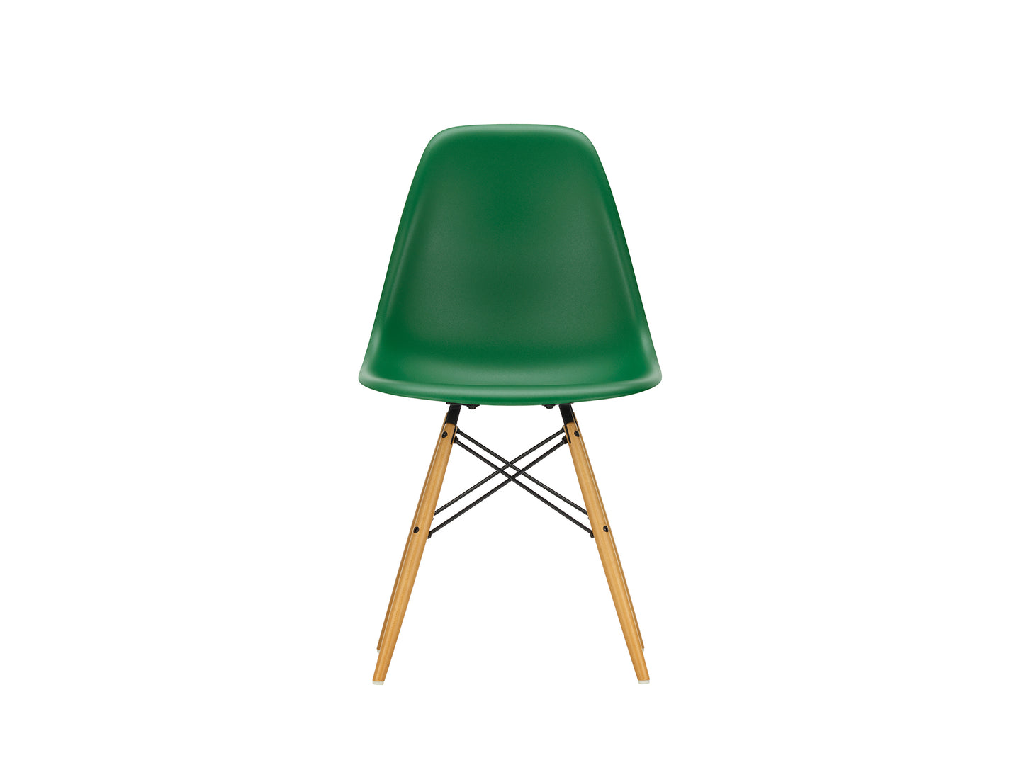 Vitra Eames DSW Plastic Side Chair - Emerald 17 / Golden Maple