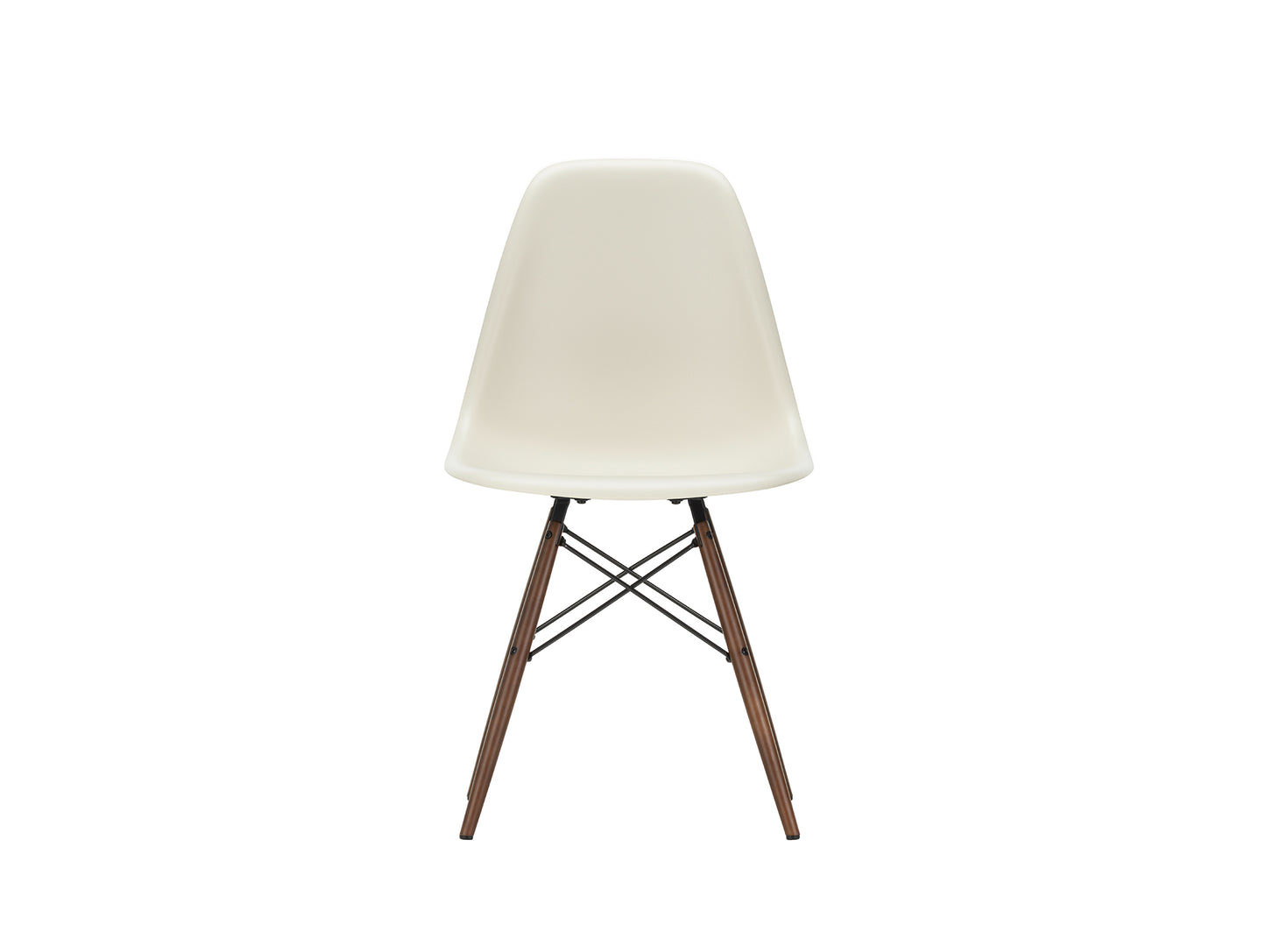 Vitra Eames DSW Plastic Side Chair - 11 Pebble / Dark Maple Base