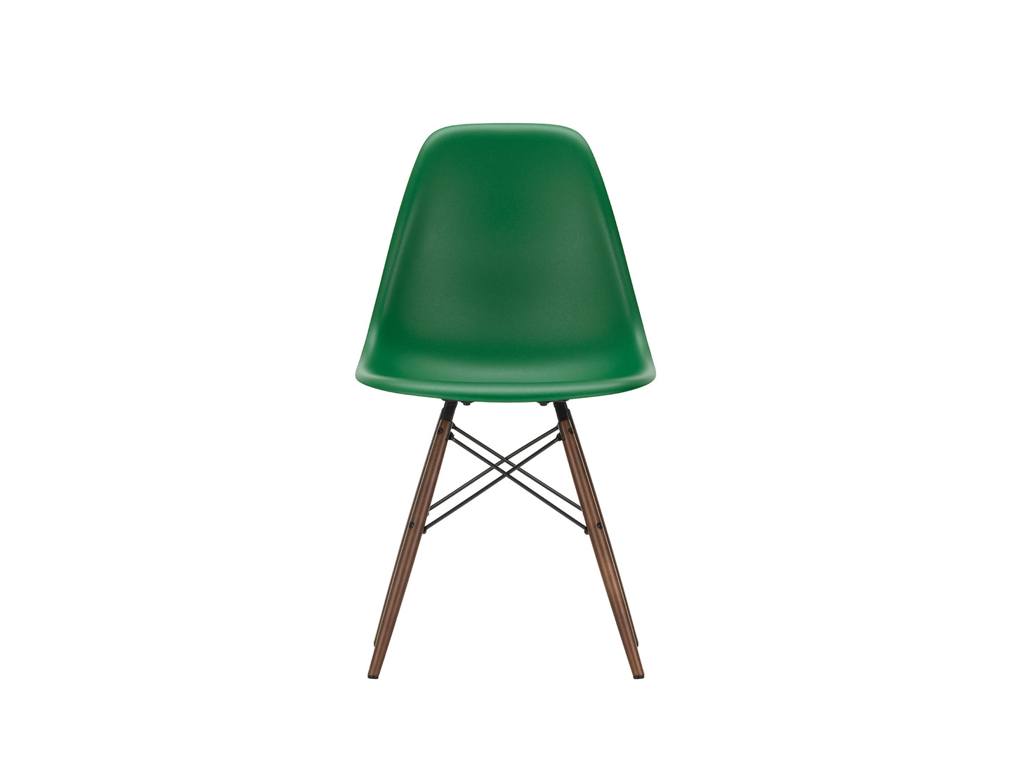 Vitra Eames DSW Plastic Side Chair - 17 Emerald / Darkl Maple