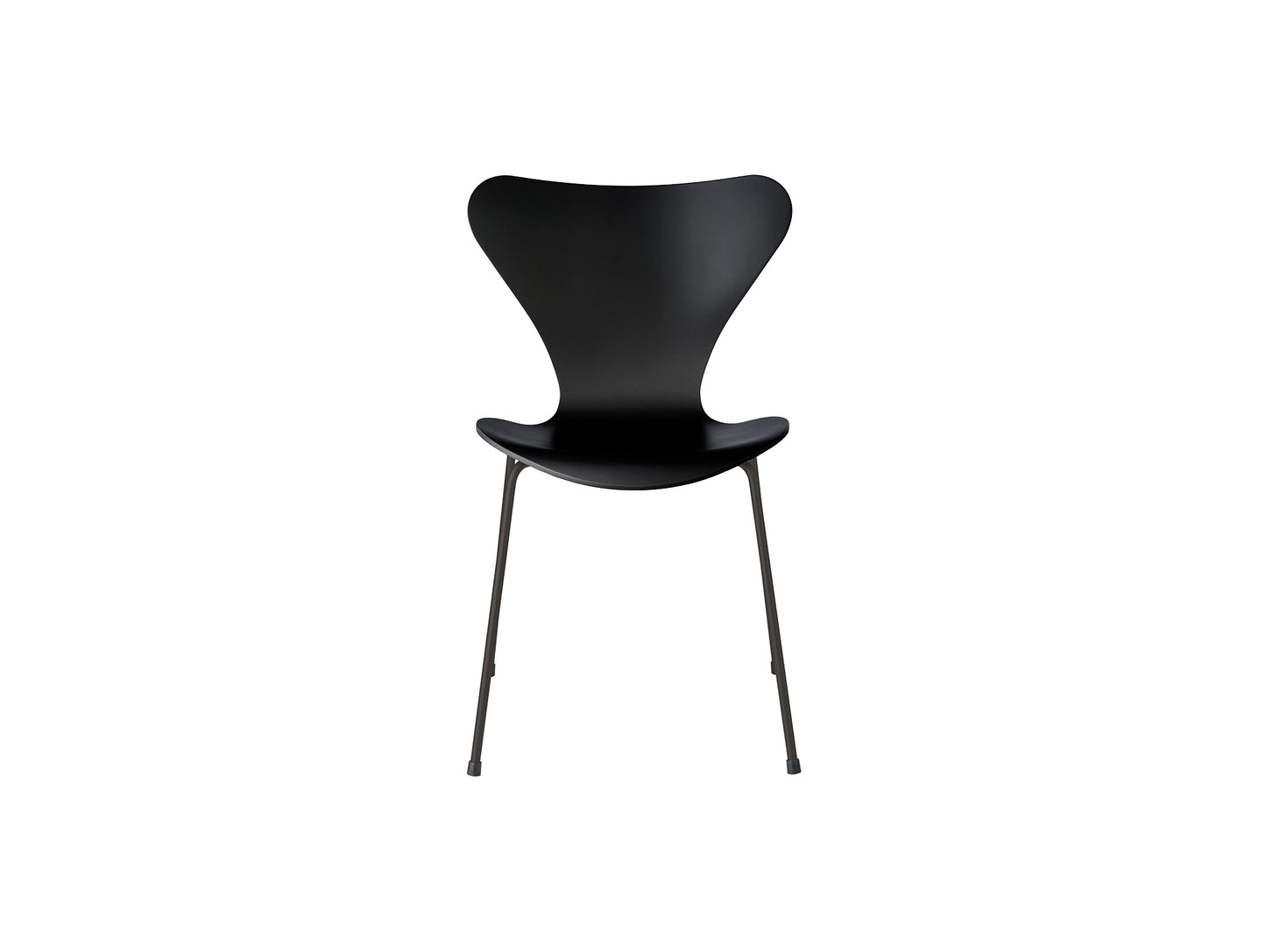 Series 7™ 3107 Dining Chair by Fritz Hansen - Black Lacquered Veneer Shell / Warm Graphite Steel