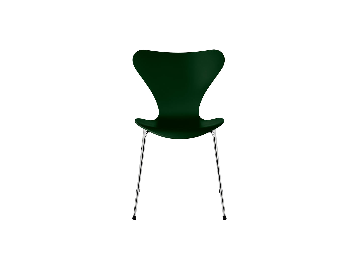 Series 7™ 3107 Dining Chair by Fritz Hansen - Evergreen Lacquered Veneer Shell / Chromed Steel