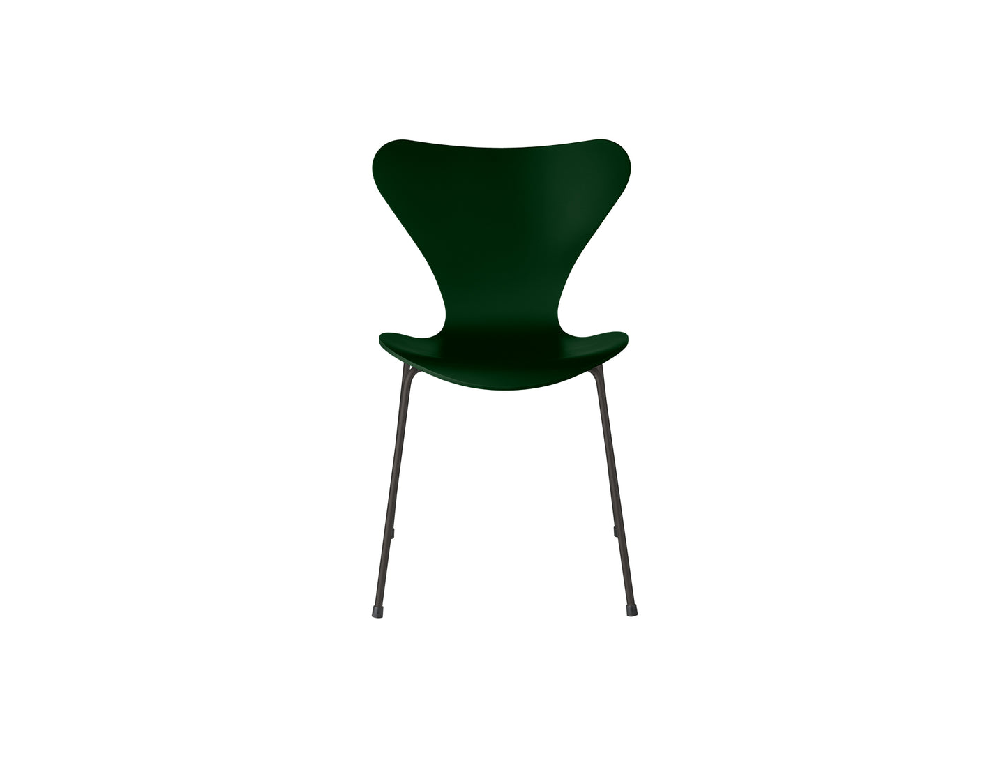 Series 7™ 3107 Dining Chair by Fritz Hansen - Evergreen Lacquered Veneer Shell / Warm Graphite Steel