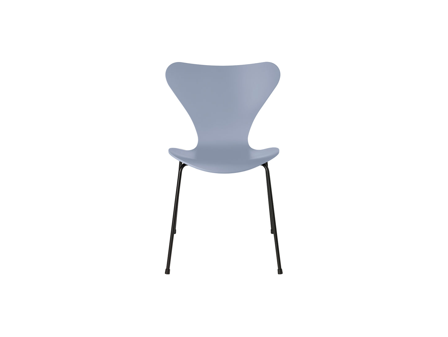 Series 7™ 3107 Dining Chair by Fritz Hansen - Lavender Blue Lacquered Veneer Shell / Black Steel