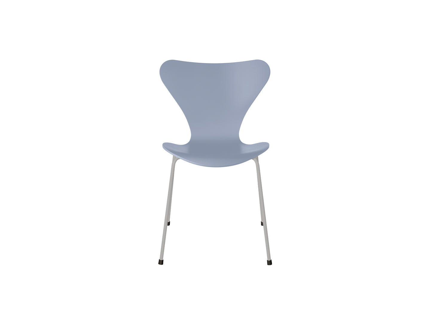 Series 7™ 3107 Dining Chair by Fritz Hansen - Lavender Blue Lacquered Veneer Shell / Nine Grey Steel