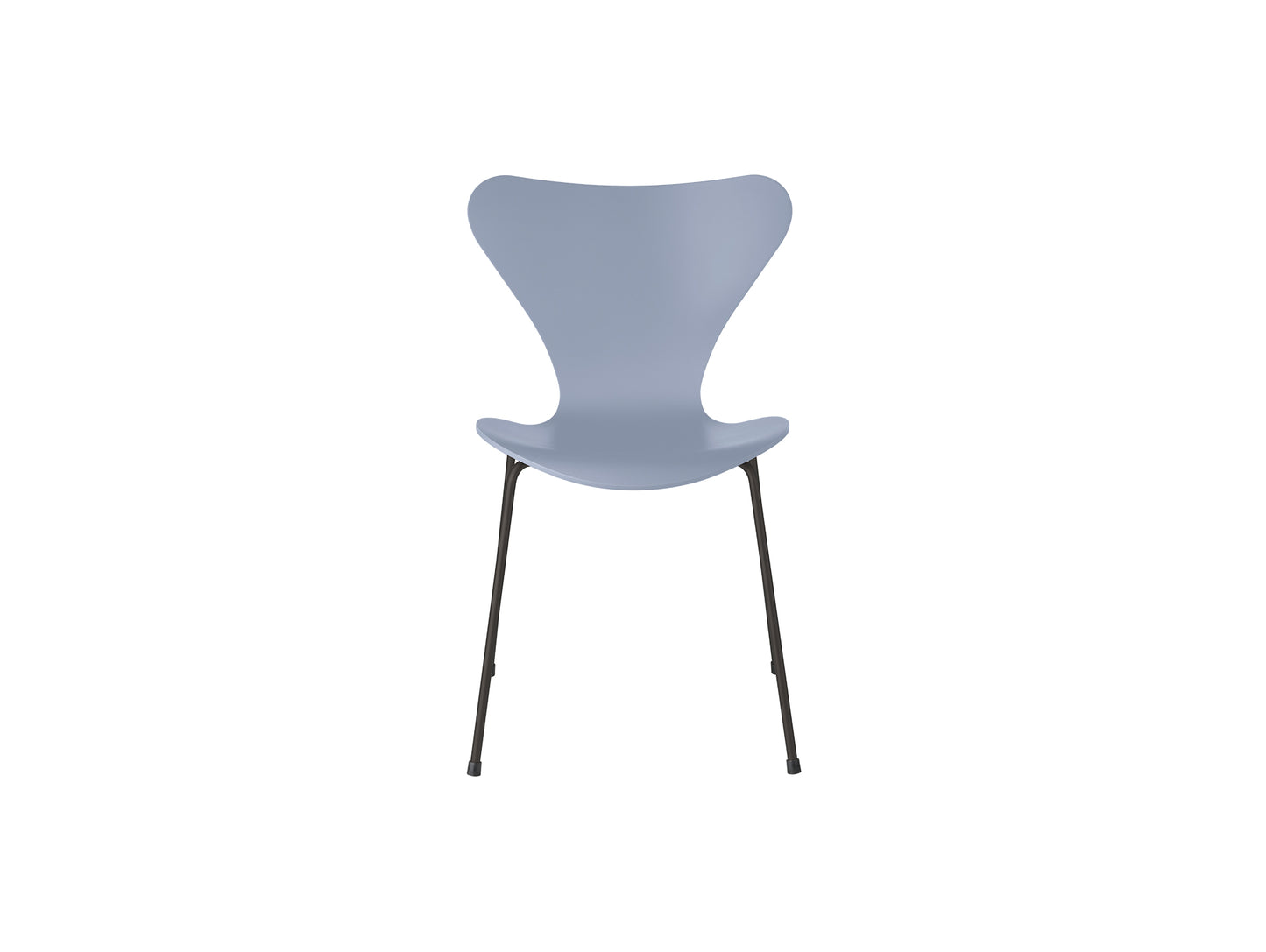 Series 7™ 3107 Dining Chair by Fritz Hansen - Lavender Blue Lacquered Veneer Shell / Warm Graphite Steel
