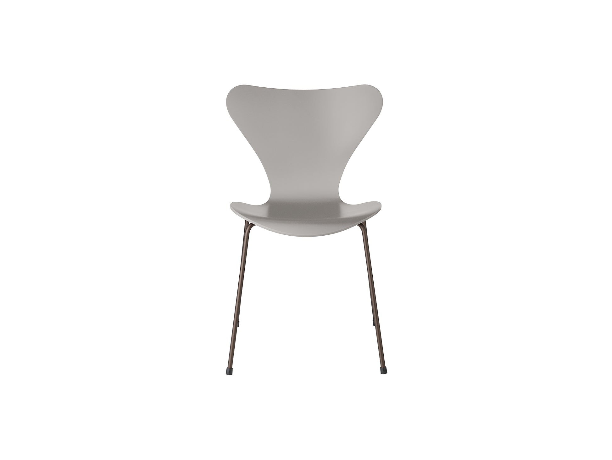 Series 7™ 3107 Dining Chair by Fritz Hansen - Nine Grey Lacquered Veneer Shell / Brown Bronze Steel