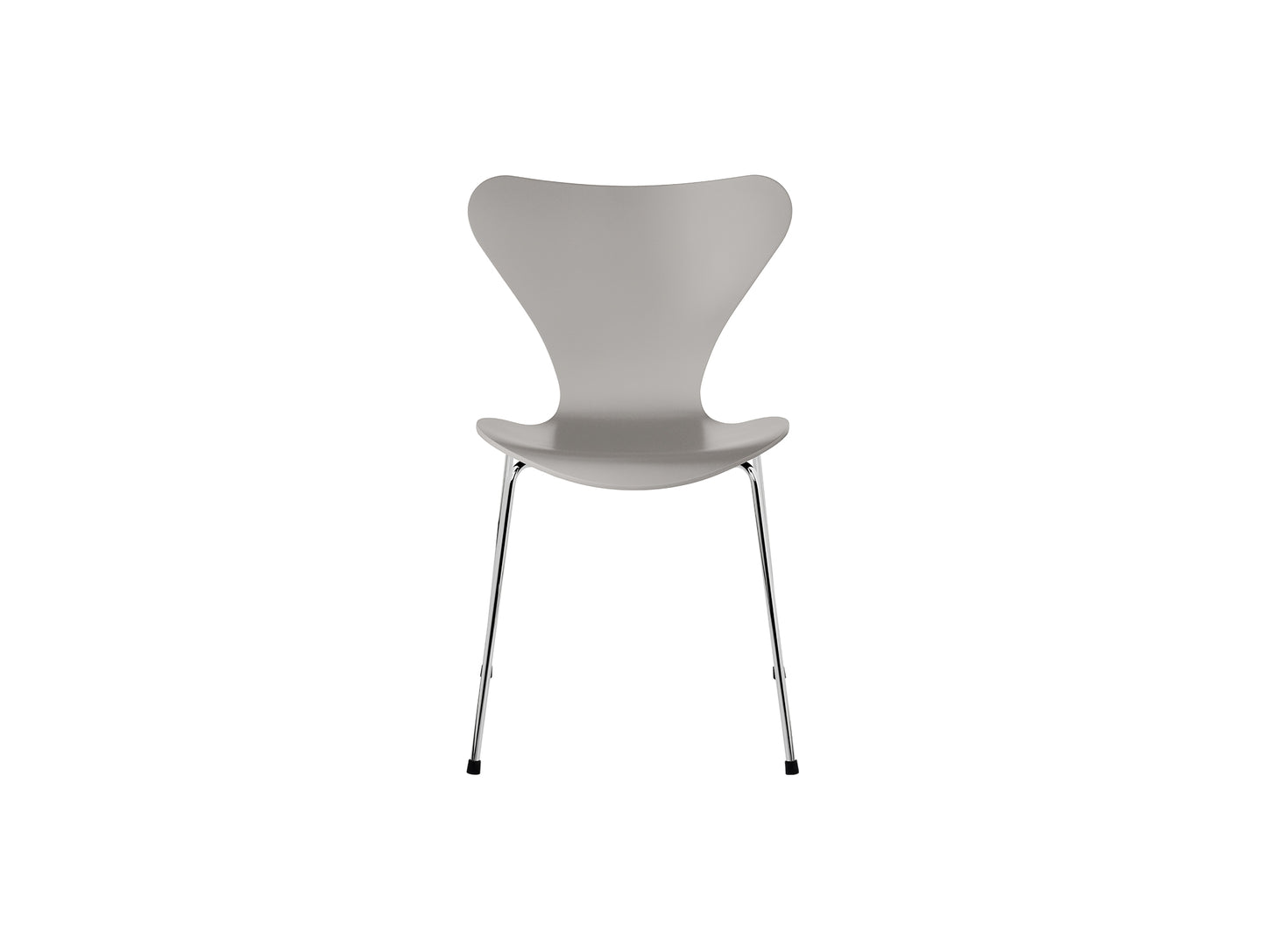 Series 7™ 3107 Dining Chair by Fritz Hansen - Nine Grey Lacquered Veneer Shell / Chromed Steel