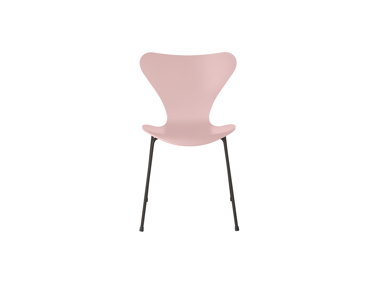 Series 7™ 3107 Dining Chair by Fritz Hansen - Pale Rose Lacquered Veneer Shell / Warm Graphite Steel