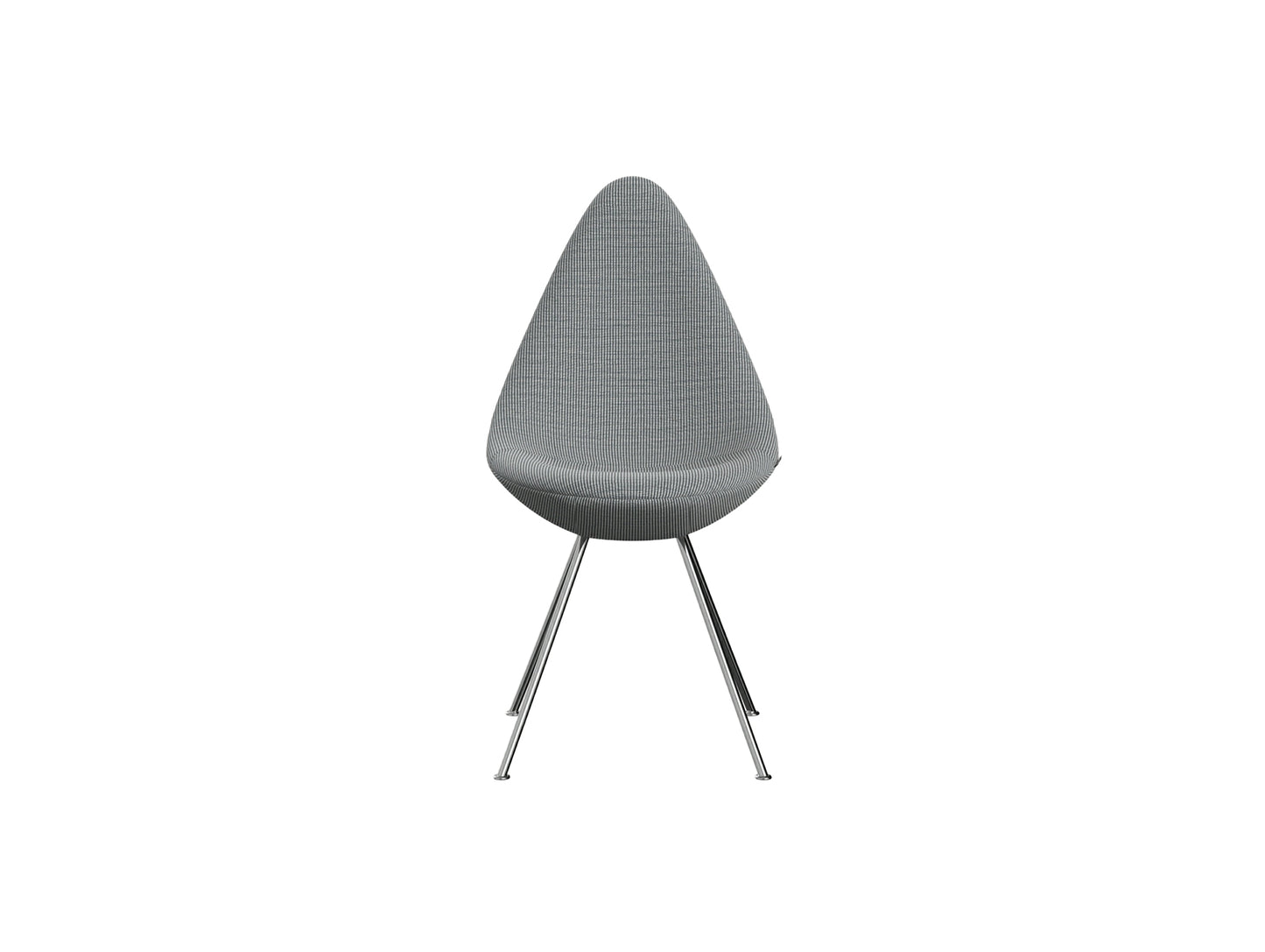 Drop Dining Chair 3110 by Fritz Hansen - Chromed Steel / Fuse Cool Grey 131