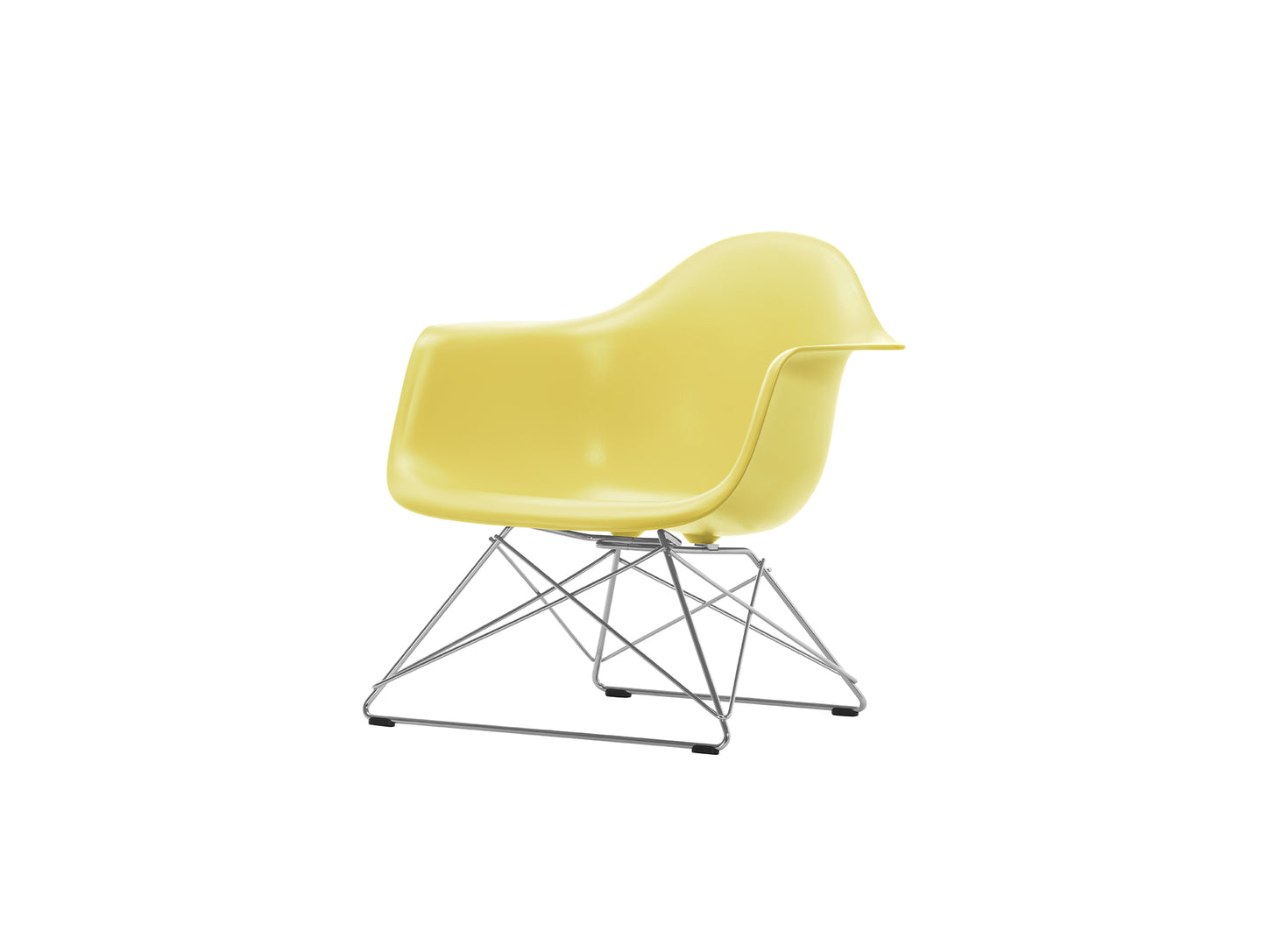 Eames Plastic Armchair LAR by Vitra - 92 Citron Shell / Chrome Base