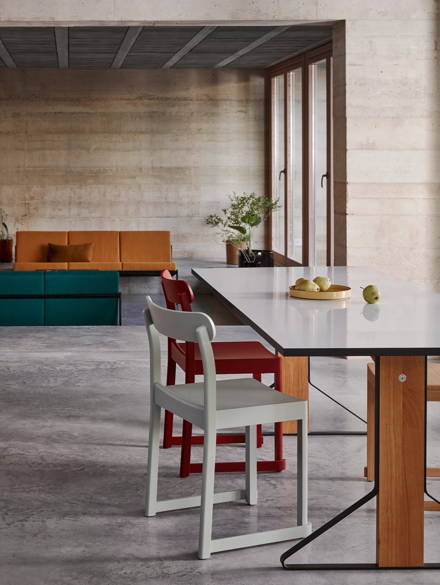 Kaari Table Rectangular by Artek - White Gloss HPL Tabletop / Natural Oak Base