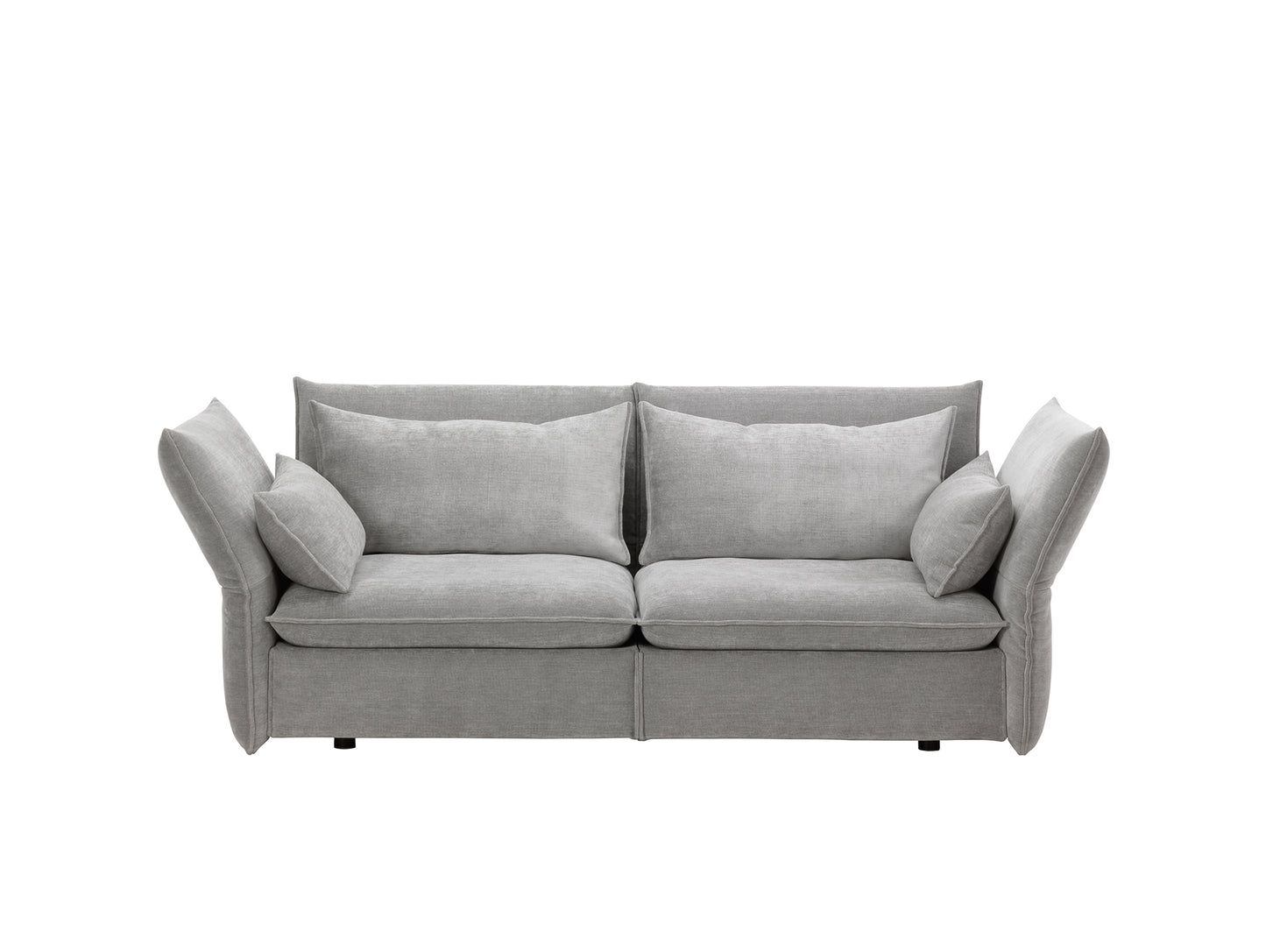 Mariposa 2.5-Seater Sofa by Vitra - Iroko 2 02 Silver Grey (F80)