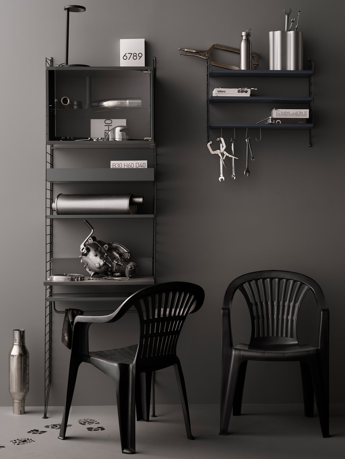 String System Floor Panels by String - Dark Grey