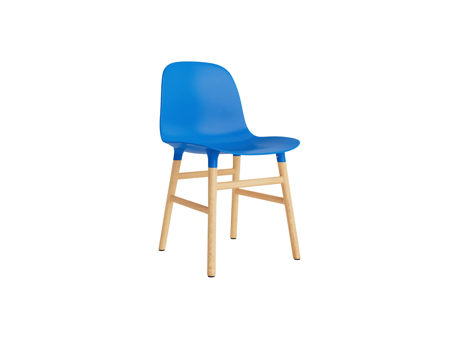 Form Chair Wood by Normann Copenhagen - Lacquered Oak Base / Bright Blue