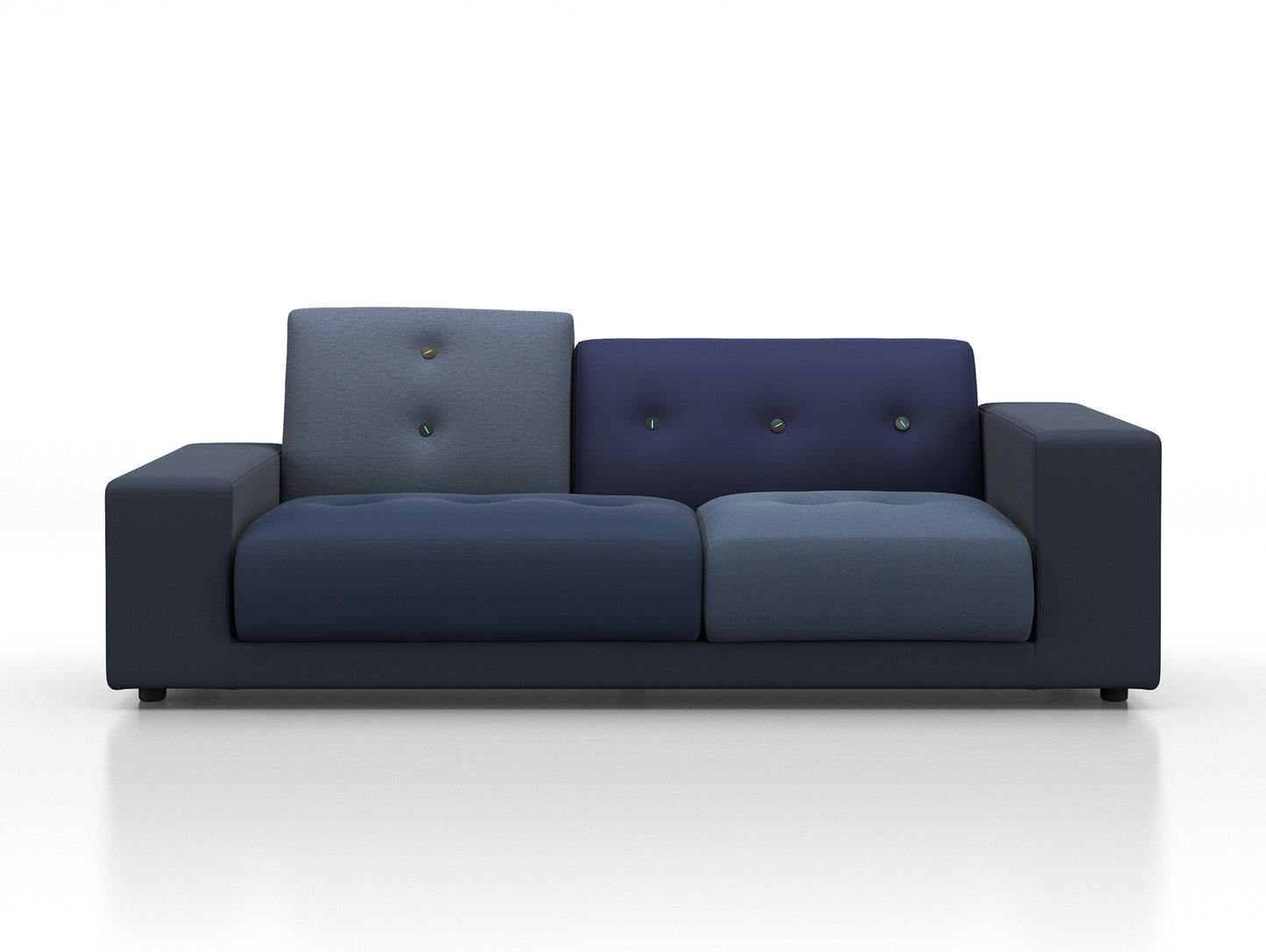 Polder Compact Sofa by Vitra - Low Left Armrest (Sitting Right) / The Antarctic Blues