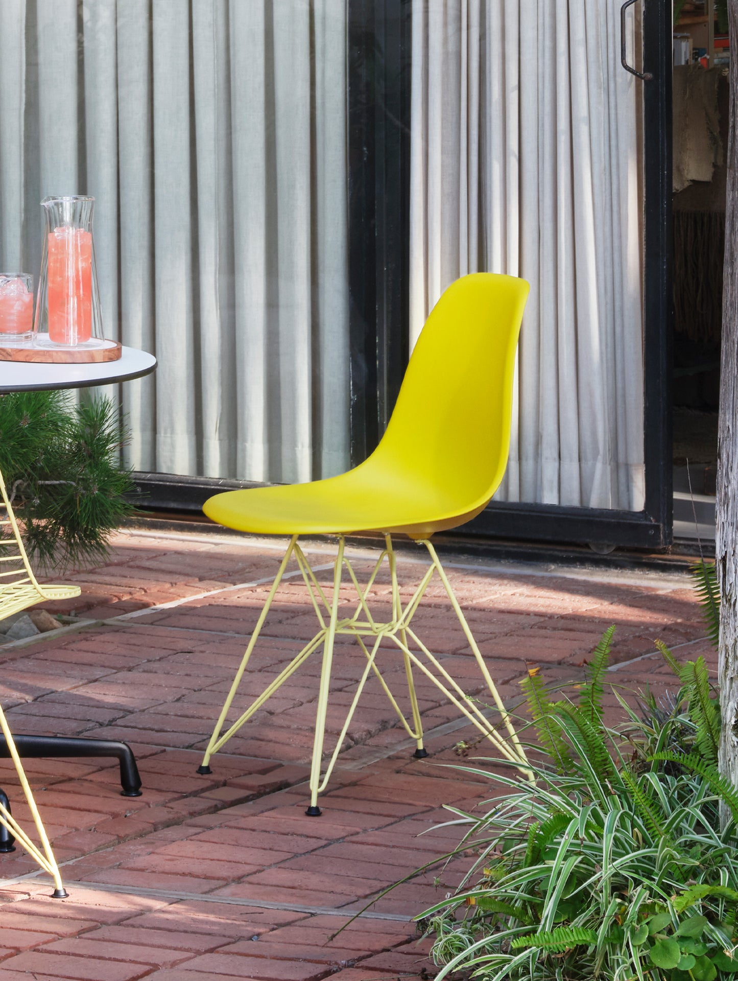 Eames DSR Plastic Side Chair by Vitra - Mustard 34 Seat / Citron 92 Base