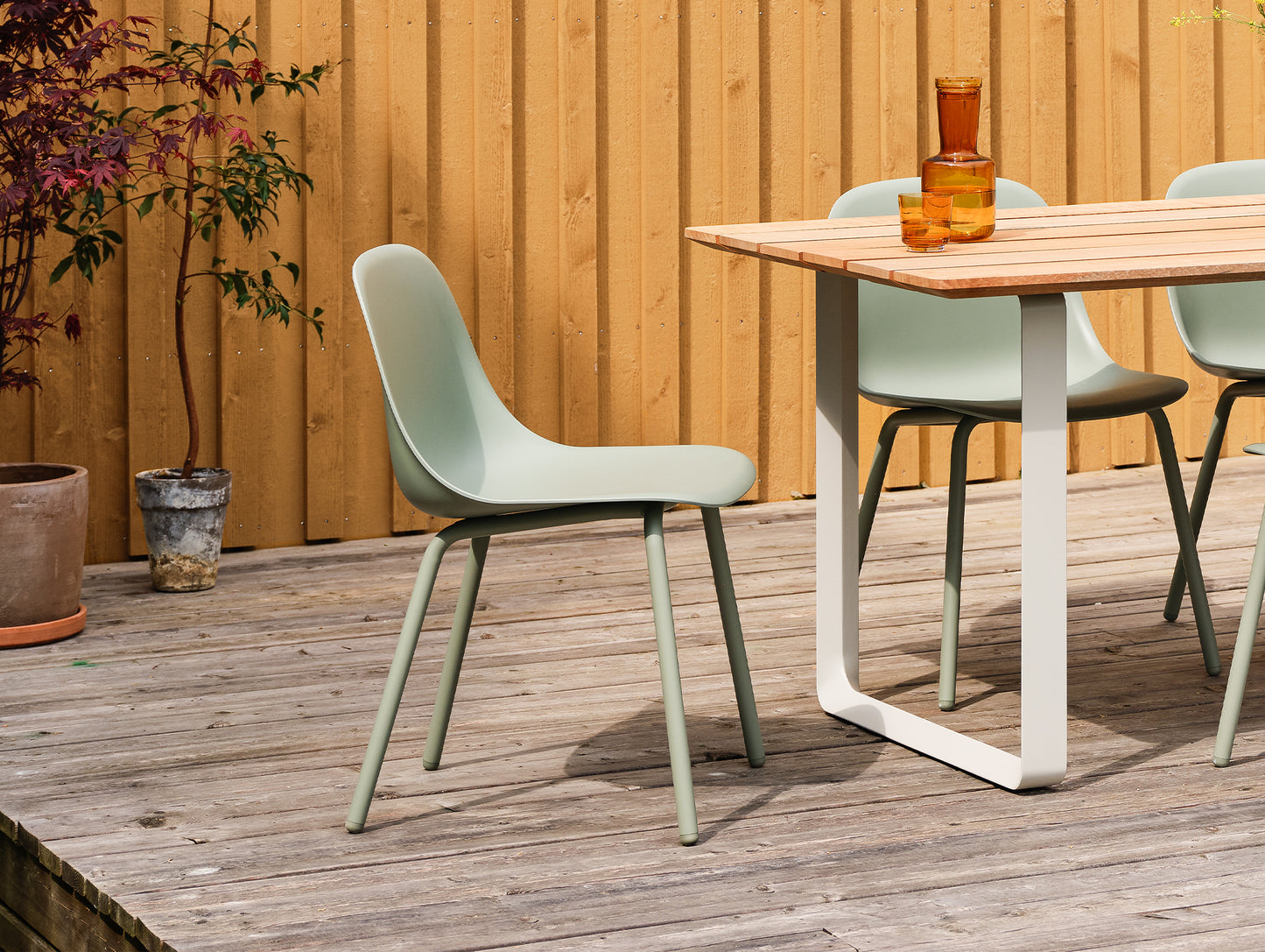 Fiber Outdoor Side Chair by Muuto - Dusty Green