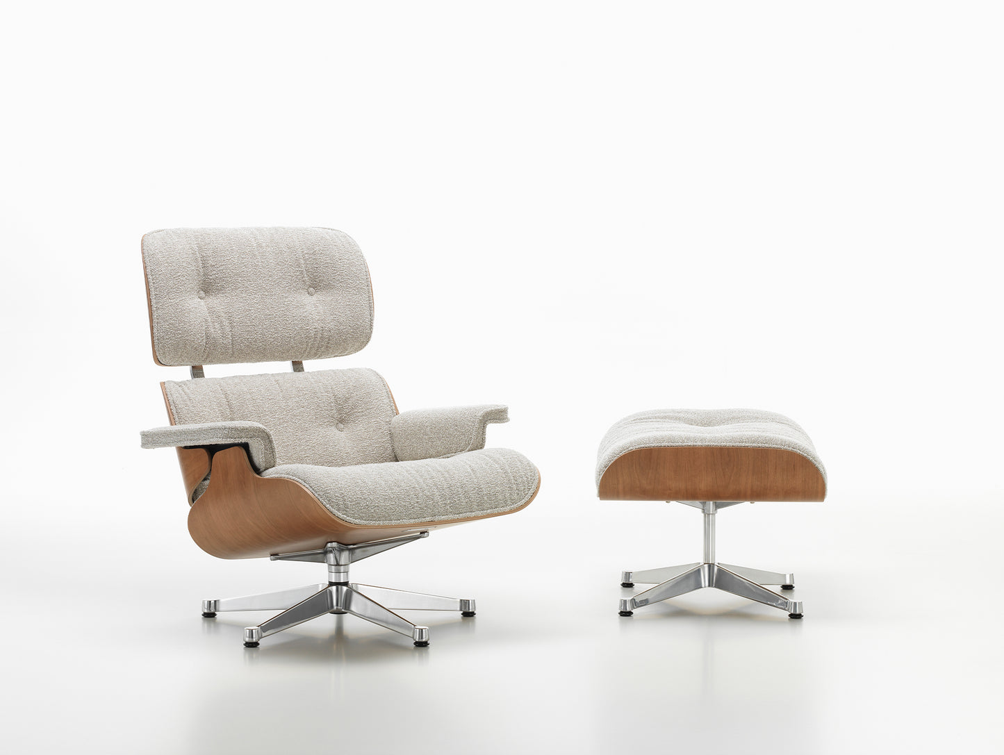 Eames Lounge Chair and Ottoman - Nubia Fabric by Vitra - American Cherry / Creme Sand 03 Nubia