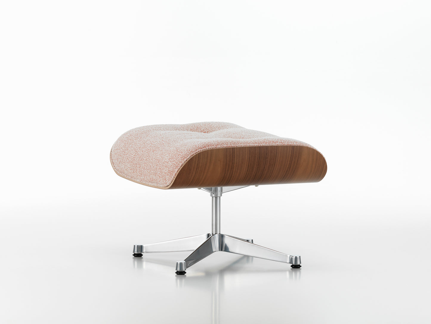 Eames Lounge Ottoman - Nubia Fabric by Vitra - Black Pigmented Walnut / Ivory Peach 07 Nubia