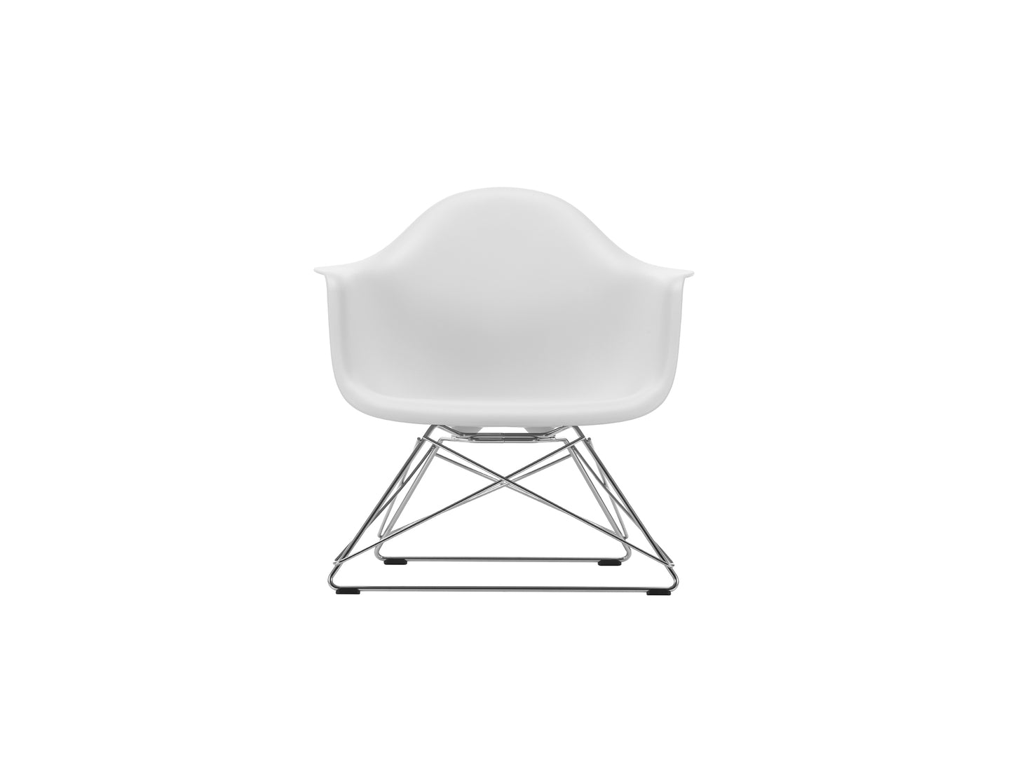 Eames Plastic Armchair LAR by Vitra - 85 Cotton White Shell / Chrome Base