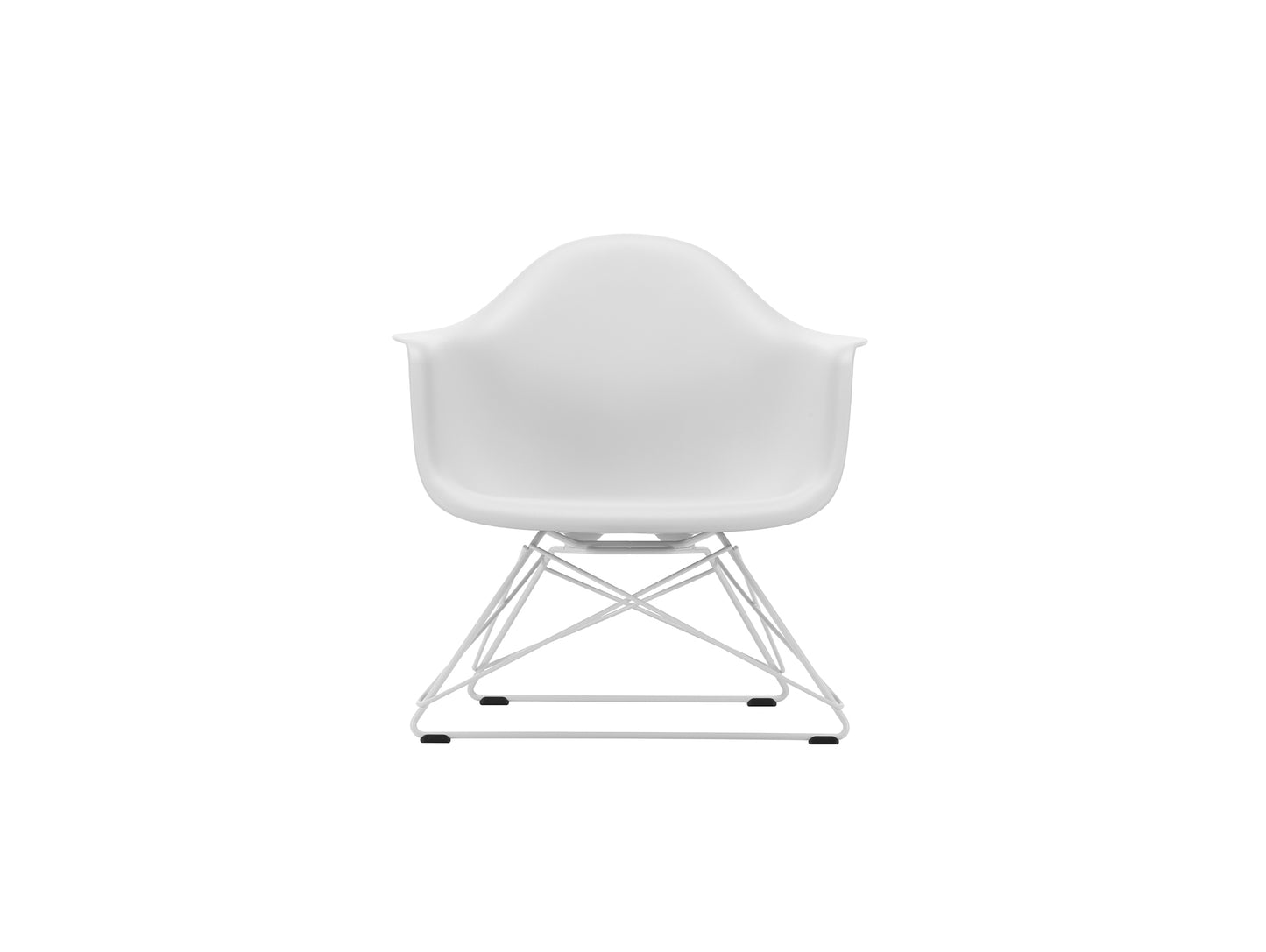 Eames Plastic Armchair LAR by Vitra - 85 Cotton White Shell / White Base